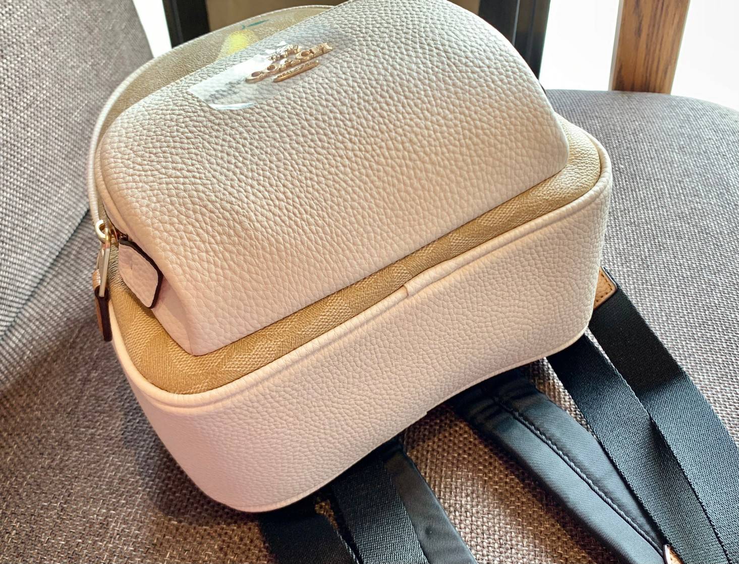 COACH MINI COURT BACKPACK IN SIGNATURE WITH PEAR ((c8258)) 🌈สวยกันก่อนใคร วางน้องไม่ลงเลยจริงๆค่าา😍 พร้อมส่ง! กับกระเป๋าสะพายหลังแบบมีหูหิ้วในตัว บอกก่อนเลยว่าหนังของน้องทั้งนิ่ม ทั้งสวย อย่างดีเลยค่ะ