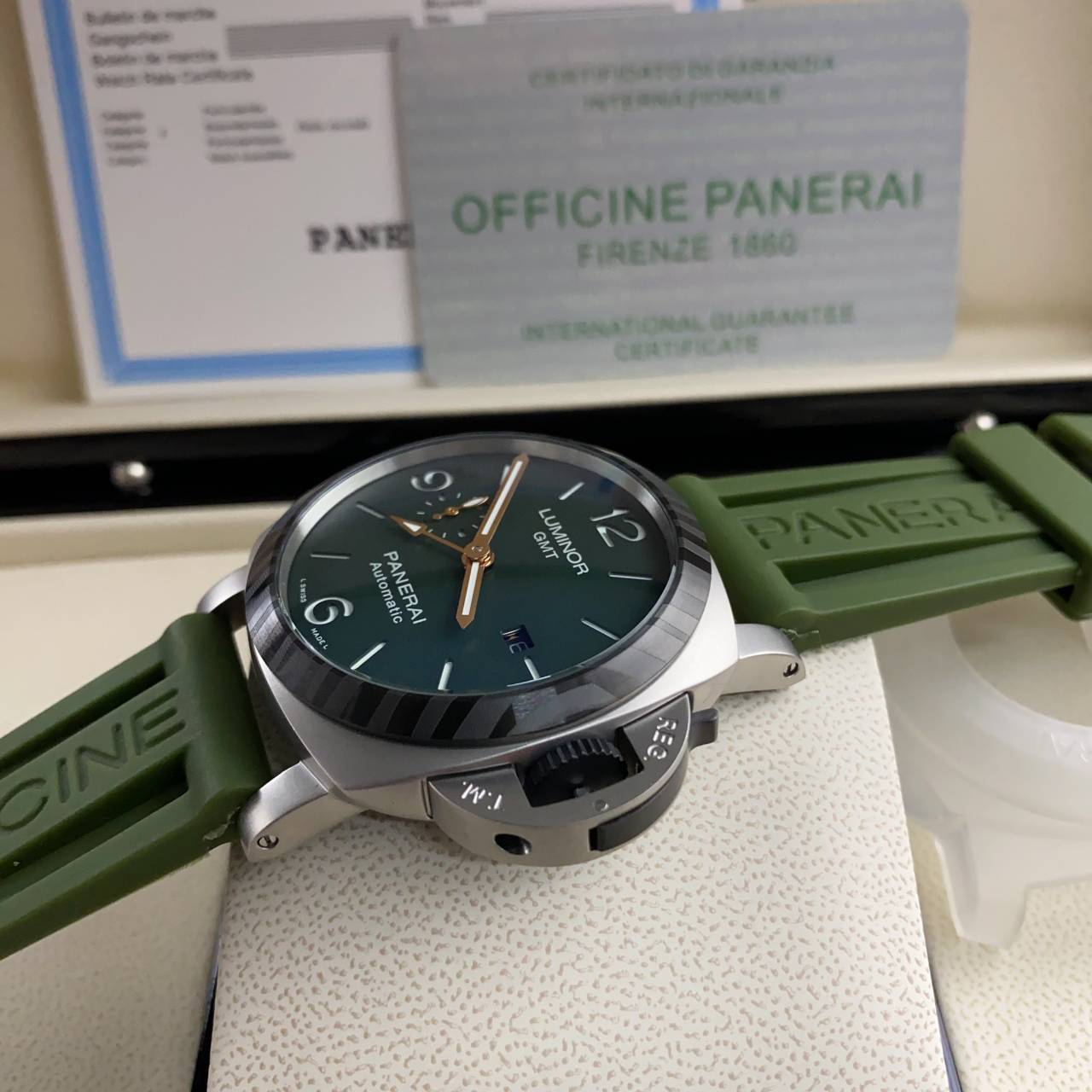 ORI | นาฬิกาพันนาราย PANERAI CC Size 46mm gmt ตั้งได้ ระบบออโต้ เกรดออริจินอล สลับแท้
