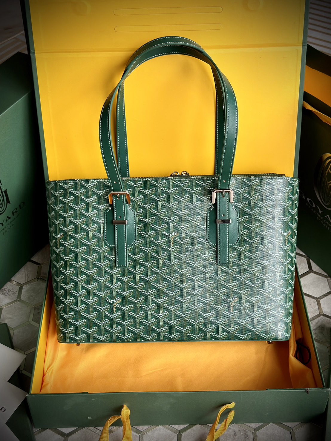 GOYARD Goyardine Sac Marie Galante MM / GOYARD Tote Bag กระเป๋าทรงโท้ทจุของได้เยอะ งานสวยเนี๊ยบ เกรดออริ สลับแท้ 1:1 ใช้ต่างประเทศได้