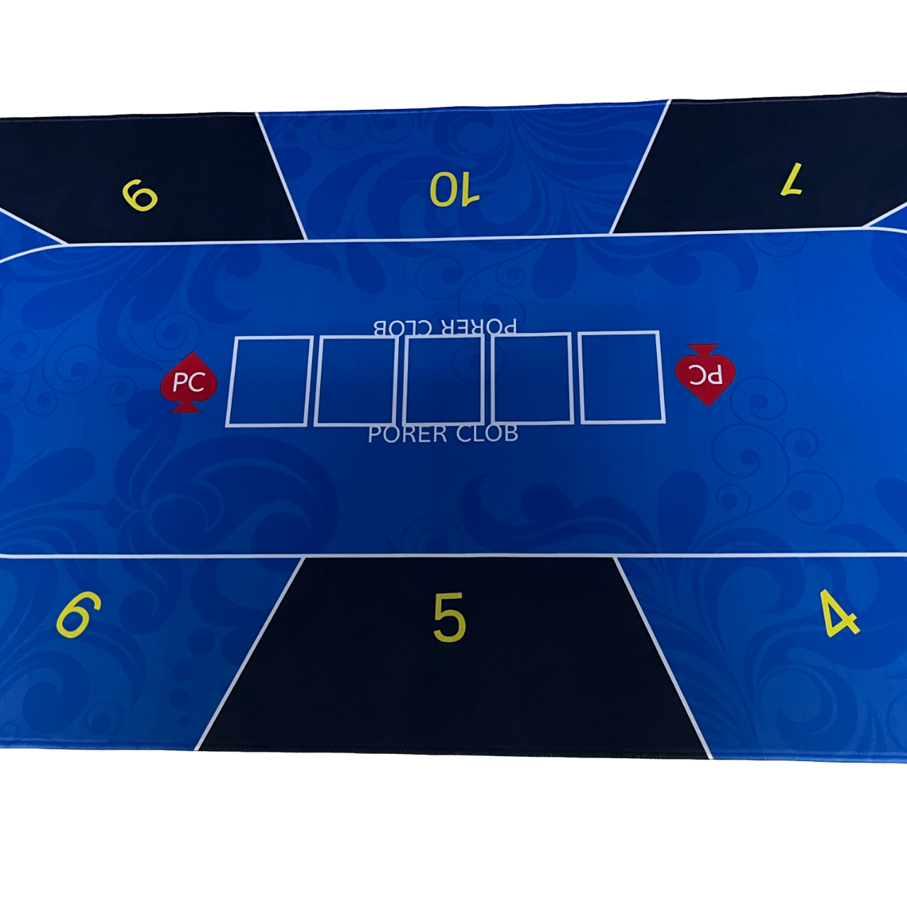 ผ้าปูโป๊กเกอร์ (Poker Mat)สีน้ำเงินสลับดำ สำหรับ 10 คนเล่น