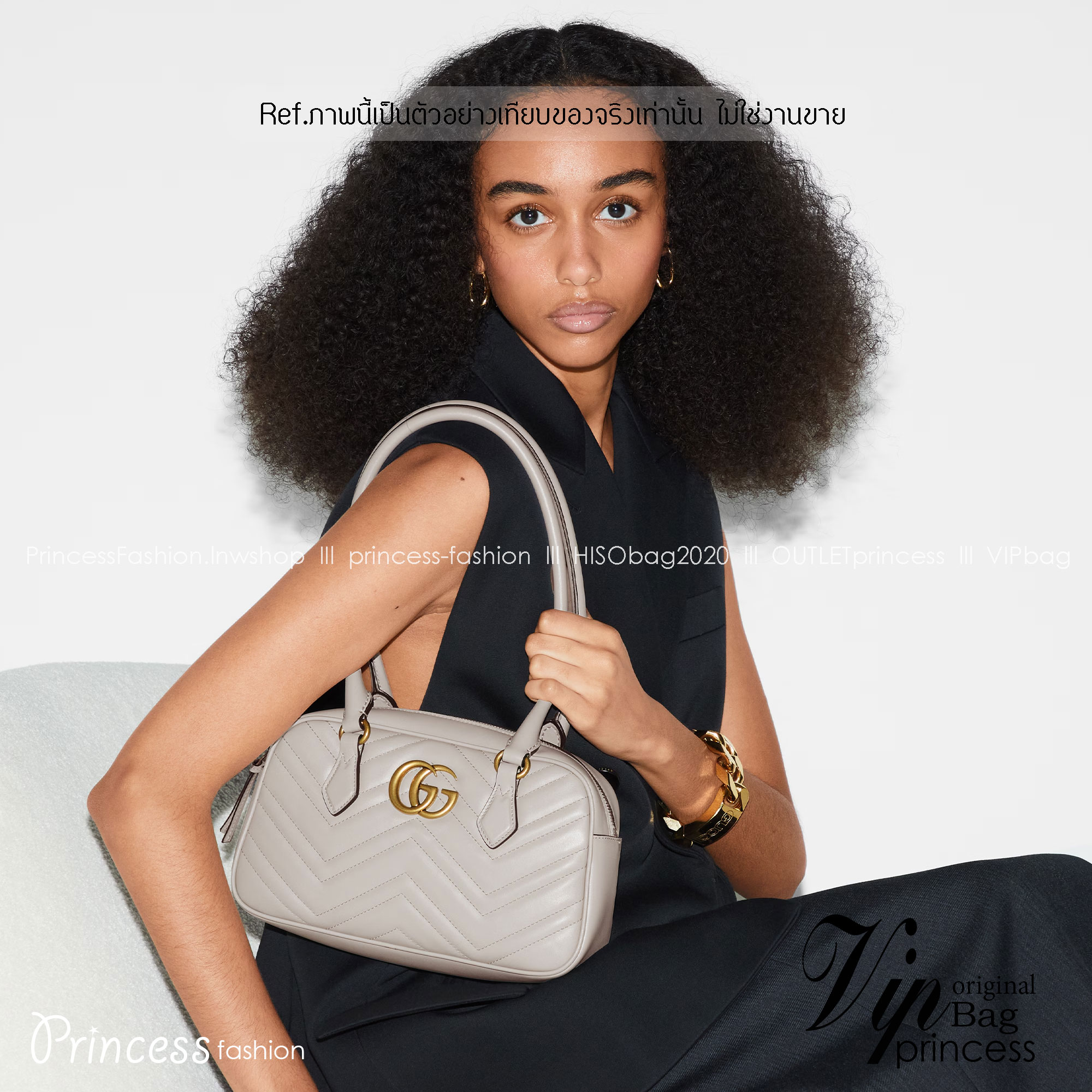 10" GUCCI GG MARMONT SMALL TOP HANDLE BAG กระเป๋าสะพายไหล่ใบใหญ่ หนังลายเชฟร่อนรุ่นใหม่ต้อนรับซัมเมอร์ สวยหรูตามตามแบบฉบับแบรนด์