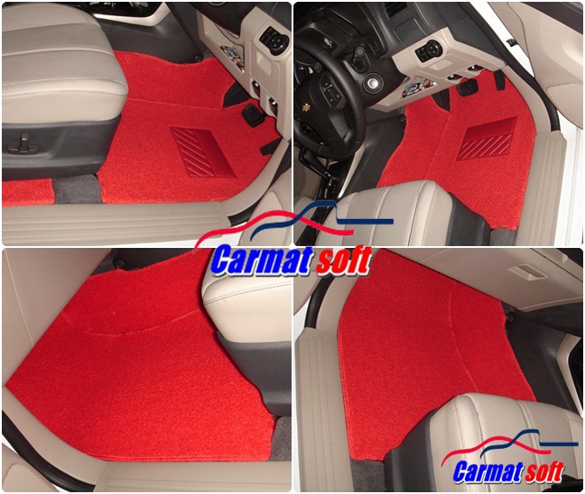 พรมดักฝุ่นไวนิล CHEVROLET TRAILBRAZER สีแดง เข้ารูป เต็มคัน