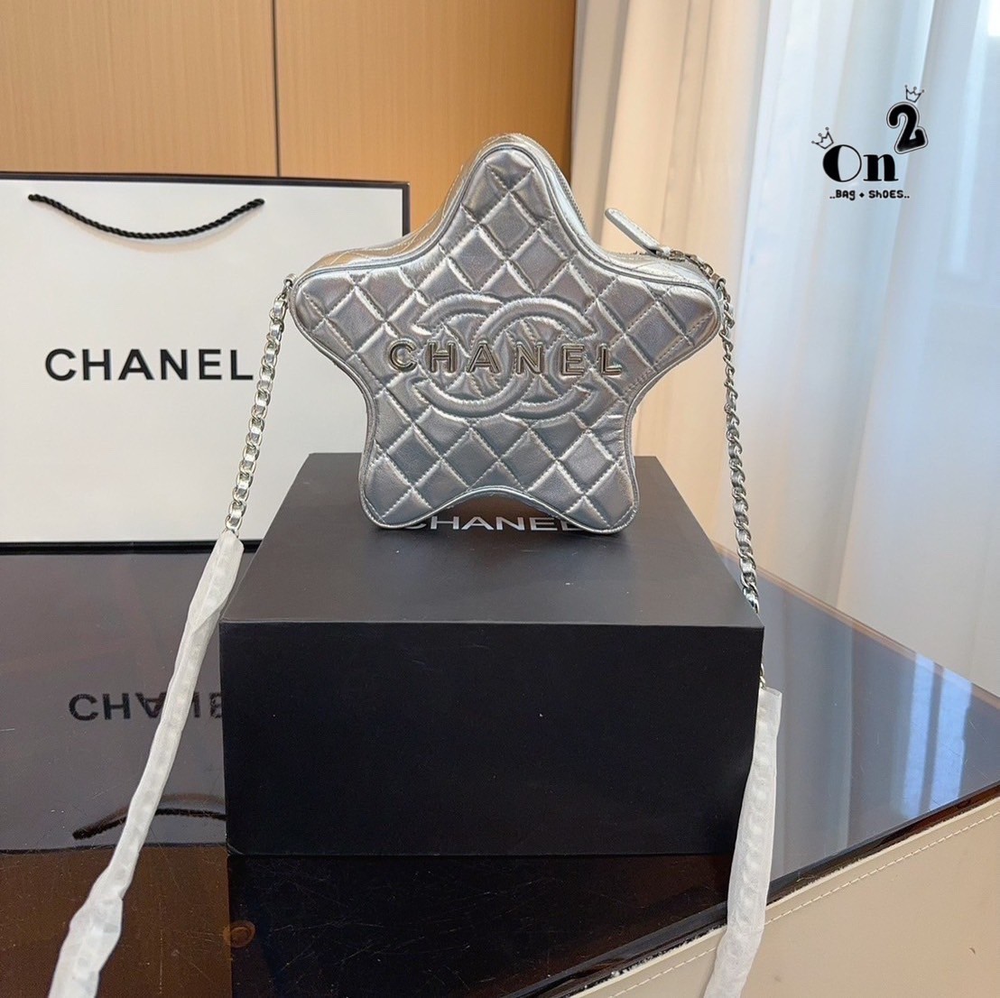 CHANEL STAR BAG IN LEATHER กระเป๋าสะพายรูปดาว ดีไซส์น่ารักน่าใช้ เกรดไฮเอน 1:1 ใช้งานต่างประเทศได้
