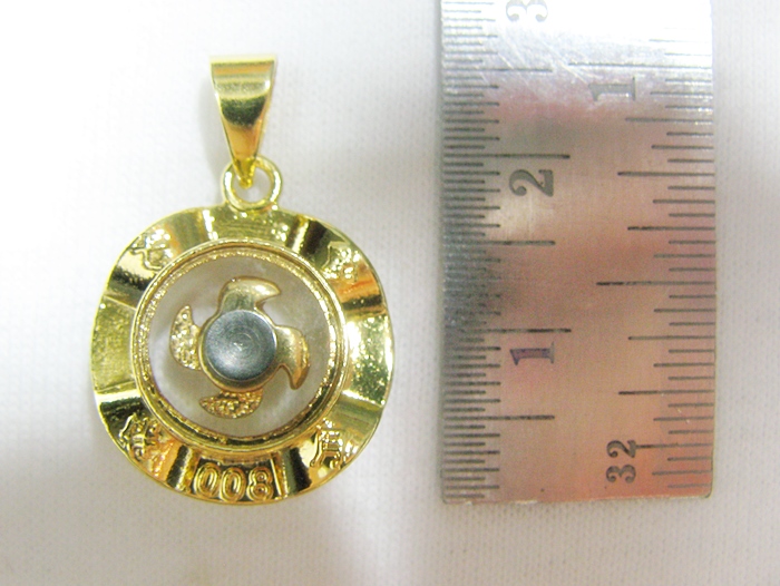 จี้กังหัน4ใบสีเงินทองเสริมดวงพร้อมกล่องกำมะหยี่ค่ะ