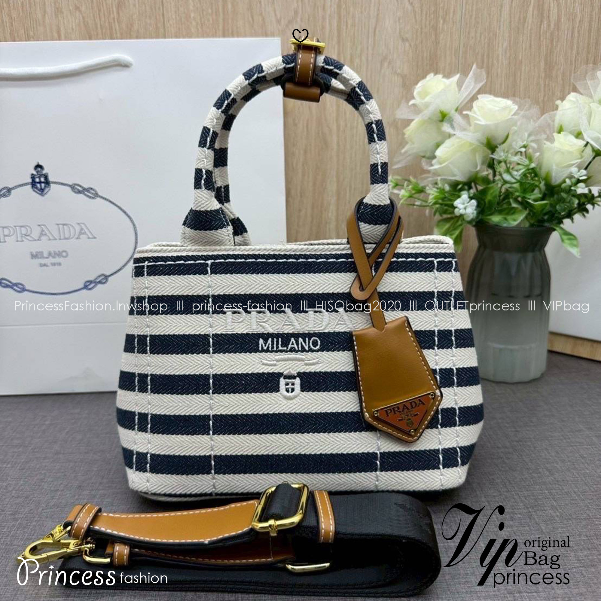ORI หนังแท้ | Prada Jardinière linen blend mini-bag / Prada Tote Bag กระเป๋าทรงโท้ทใบเล็กน่ารัก ผ้าลินินผสม มาพร้อมดีไซน์ทันสมัย