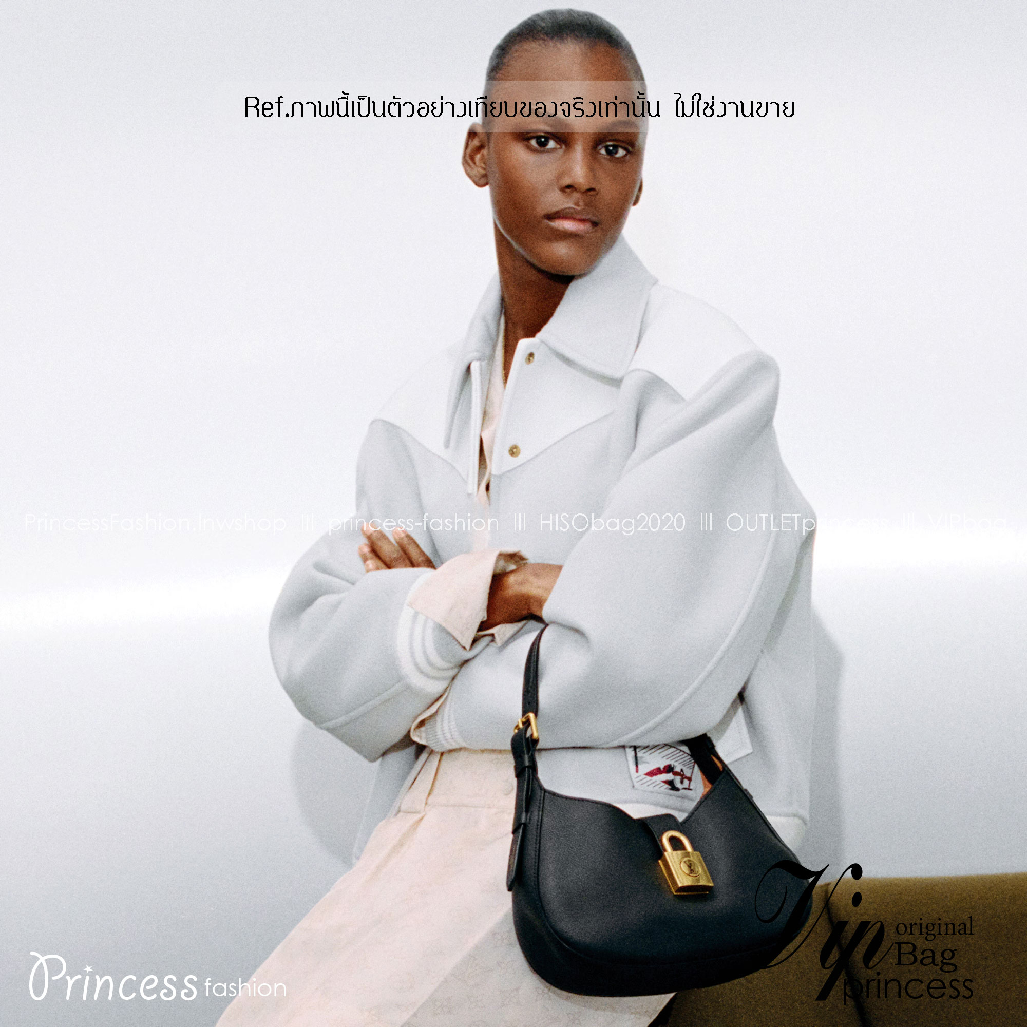 LV Low Key Shoulder Bag กระเป๋าถือดีไซน์เรียบหรูสไตล์ quiet luxury ตกแต่งแม่กุญแจ LV เกรดออริ 1:1 ใช้งานต่างประเทศได้