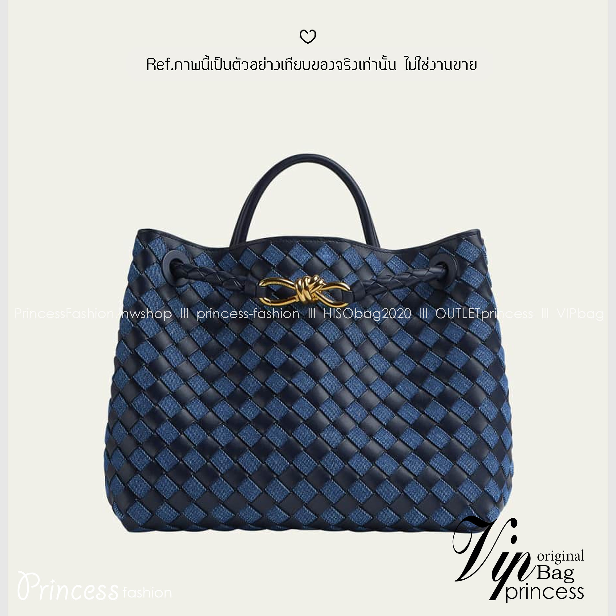 BOTTEGA Medium Andiamo Denim Shoulder Bag 30cm / BOTTEGA Tote Bag กระเป๋าสะพายดีไซส์สาน วัสดุเดนิมคอตตอนรุ่นใหม่ สวยงามเป็นเอกลักษณ์ เกรดออริ 1:1 ใช้งานต่างประเทศได้