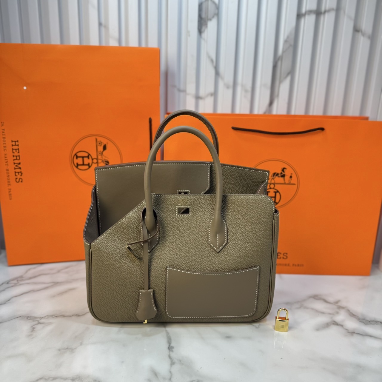 ORI หนังแท้ | Hermes Birkin Desordre 30 Bag กระเป๋าสะพายดีไซน์ใหม่ หรูหรา