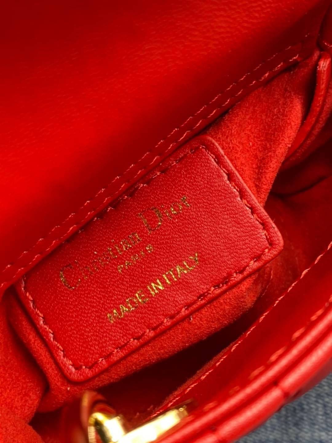 VIP 】หนังแท้ CHRISTIAN DIOR MICRO LADY DIOR BAG Cannage Lambskin