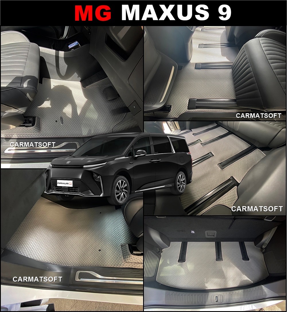 พรมปูพื้นรถยนต์ MG MAXUS 9 พรมกระดุมเม็ดเล็กpvc เข้ารูป สวย ทนทาน เต็มคัน