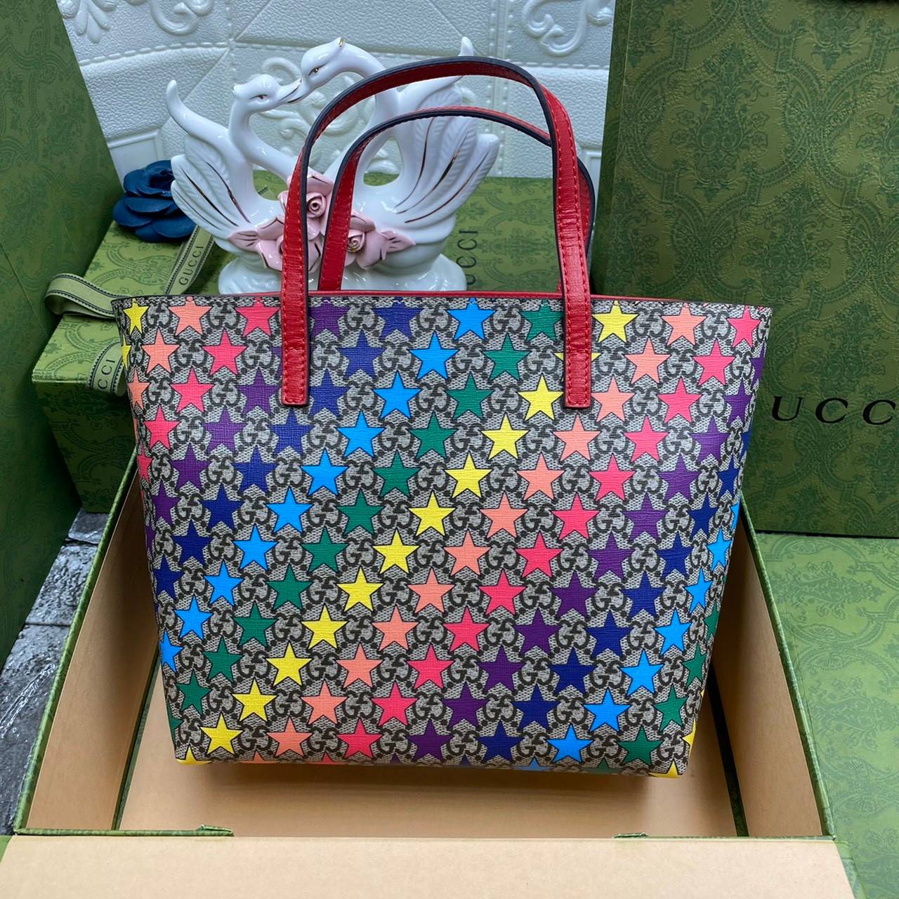 VIP 】Animal-Friendly Gucci Kid Tote Bag งานหนังแท้ทรงตั้งสวย ขนาดกะทัดรัด จุของได้เยอะ ใช้ได้ทั้งเด็กและผู้ใหญ่ น่ารักมากค่ะ **รุ่นขายดีตลอดกาล**