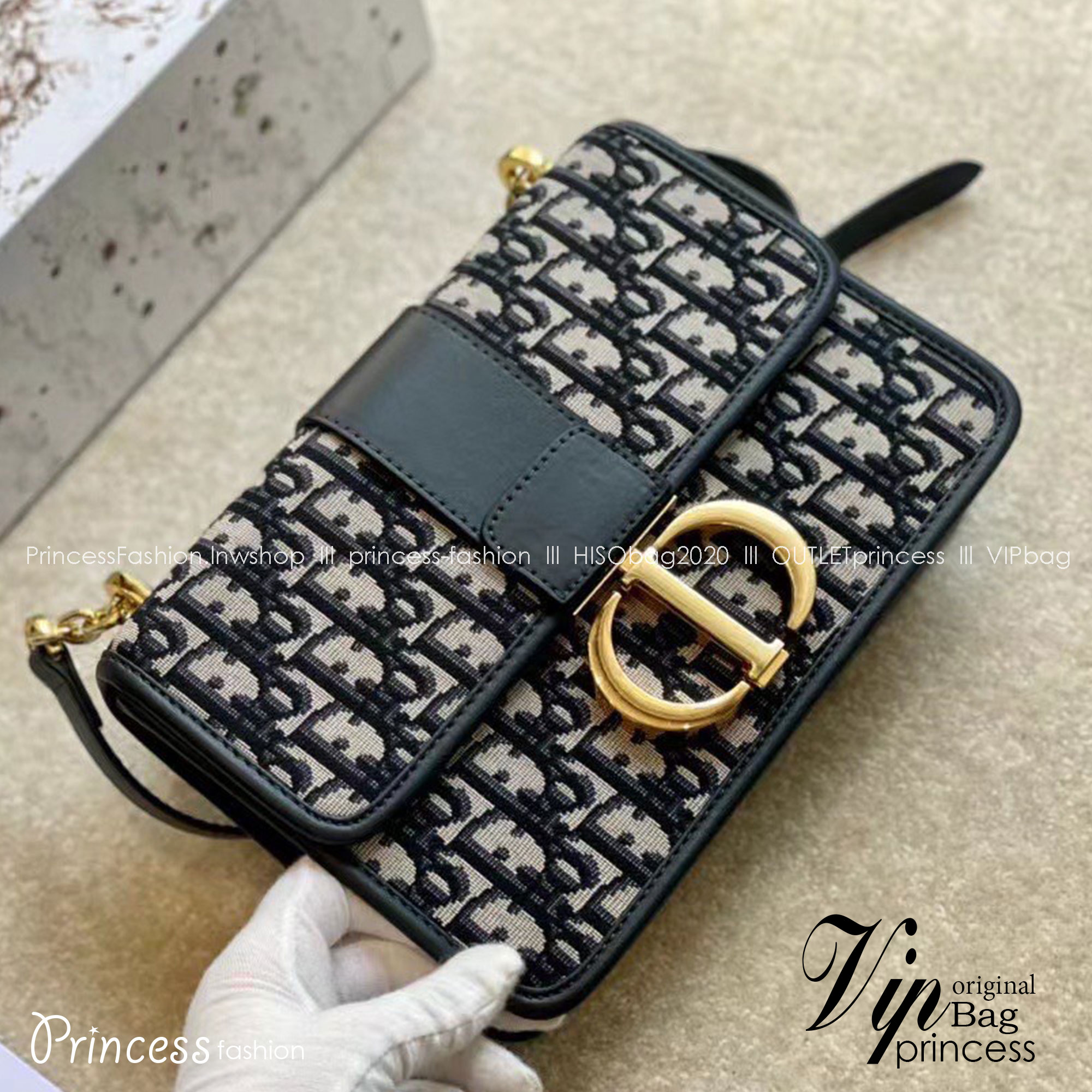 DIOR 30 Montaigne Chain Bag Dior Oblique Jacquard / DIOR BAG พร้อมส่ง กระเป๋าสะพายดีไซน์คลาสสิค เอกลักษณ์ของความหรู