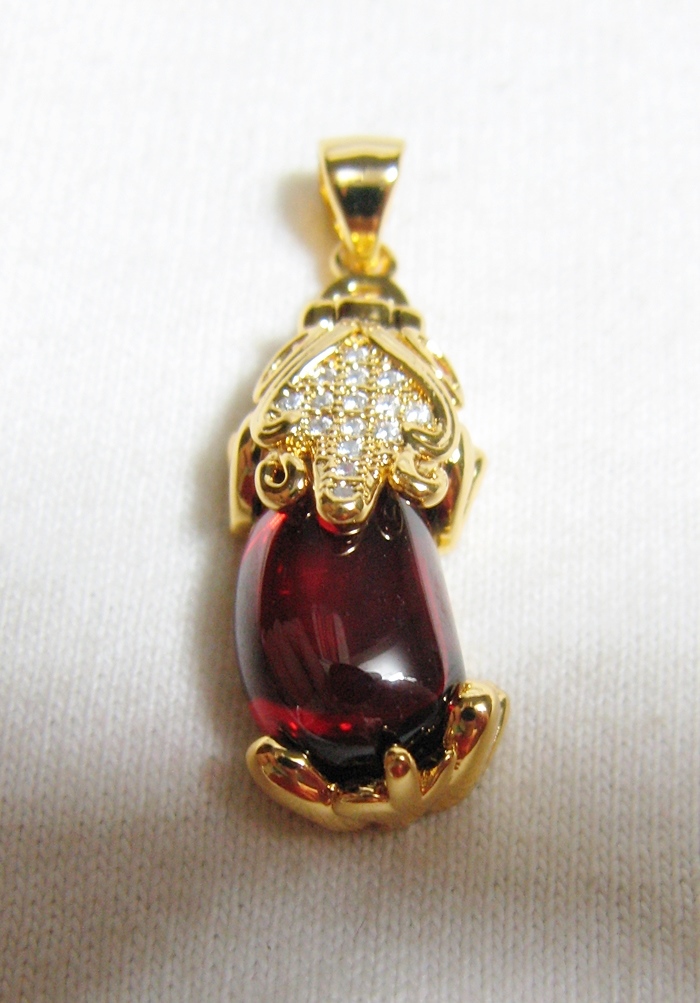 จี้ปี่เซี้ยะพลอยมณีใต้น้ำสีแดง ช่วยต้านคราเคราะห์ แก้ชงปีกุน ปี2562 พร้อมใบคาถาค่ะ