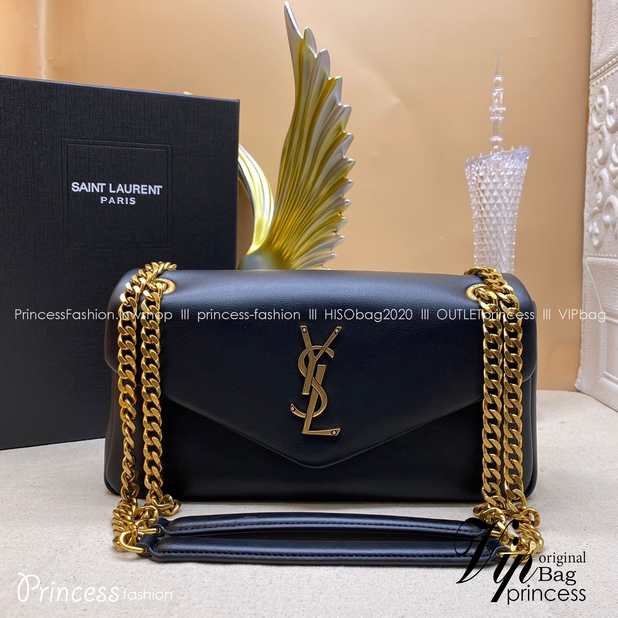YSL CALYPSO IN PLUNGED BAG กระเป๋าสะพาย งานหนังสวย เกรดออริจินอล สลับแท้ ใช้งานต่างประเทศได้