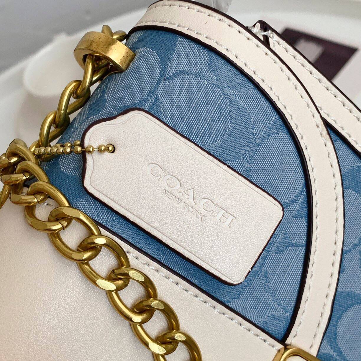 ของแท้ 💯% 】COACH ALIE SADDLE BAG IN SIGNATURE JACQUARD