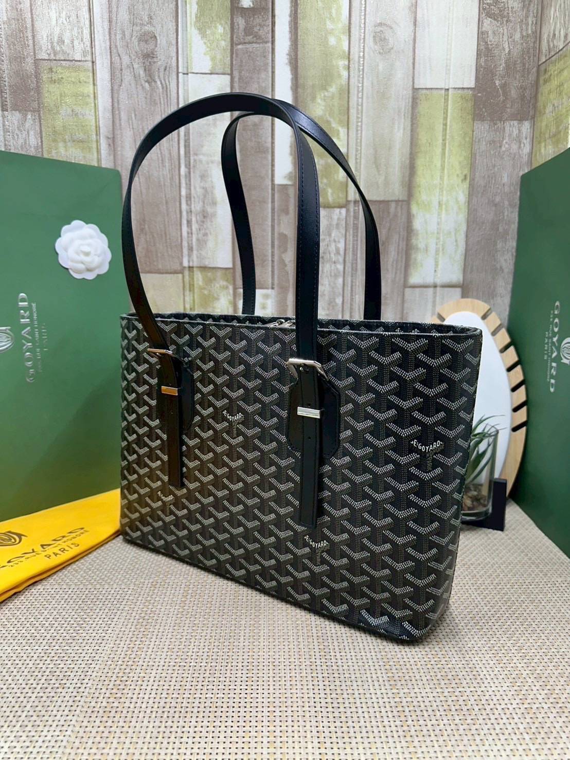 7 สี ORI หนังแท้ | GOYARD Goyardine Sac Marie Galante 35cm / Goyard Tote Bag กระเป๋าสะพายทรงโท้ท พร้อมหูจับใช้งานง่าย ภายในโล่งกว้าง หรูหราลงตัว