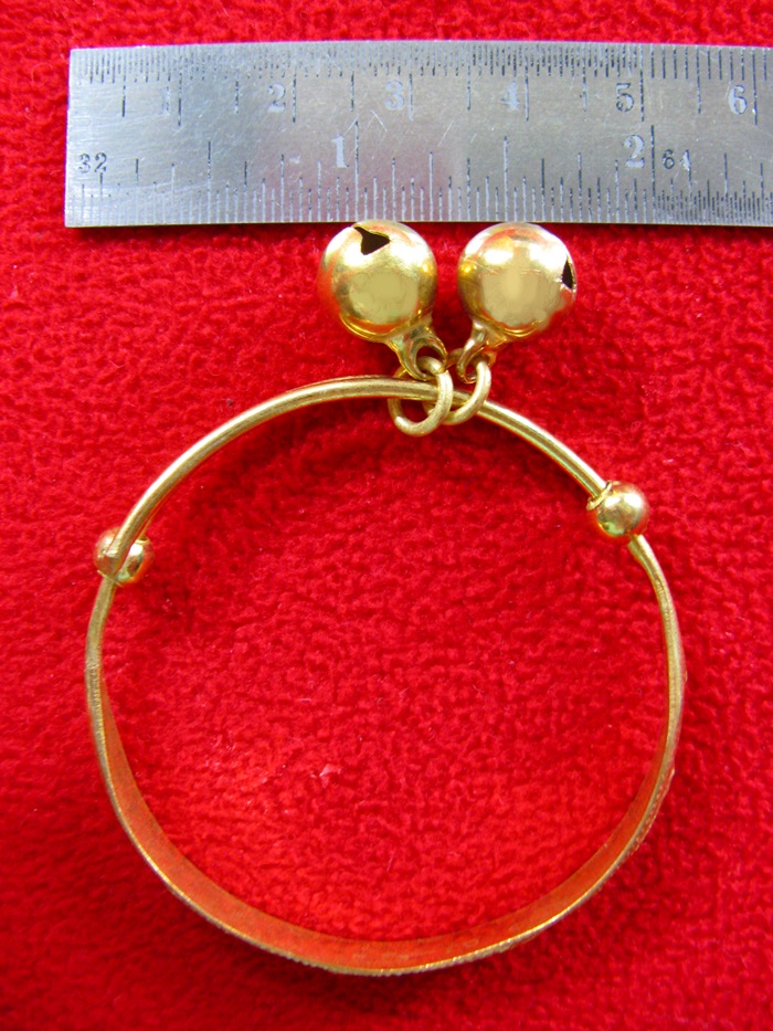 กำไลข้อเท้าเด็กโตเนื้อทองเหลืองลายหงส์-มังกร เหมาะสำหรับรับขวัญเด็กโตค่ะ