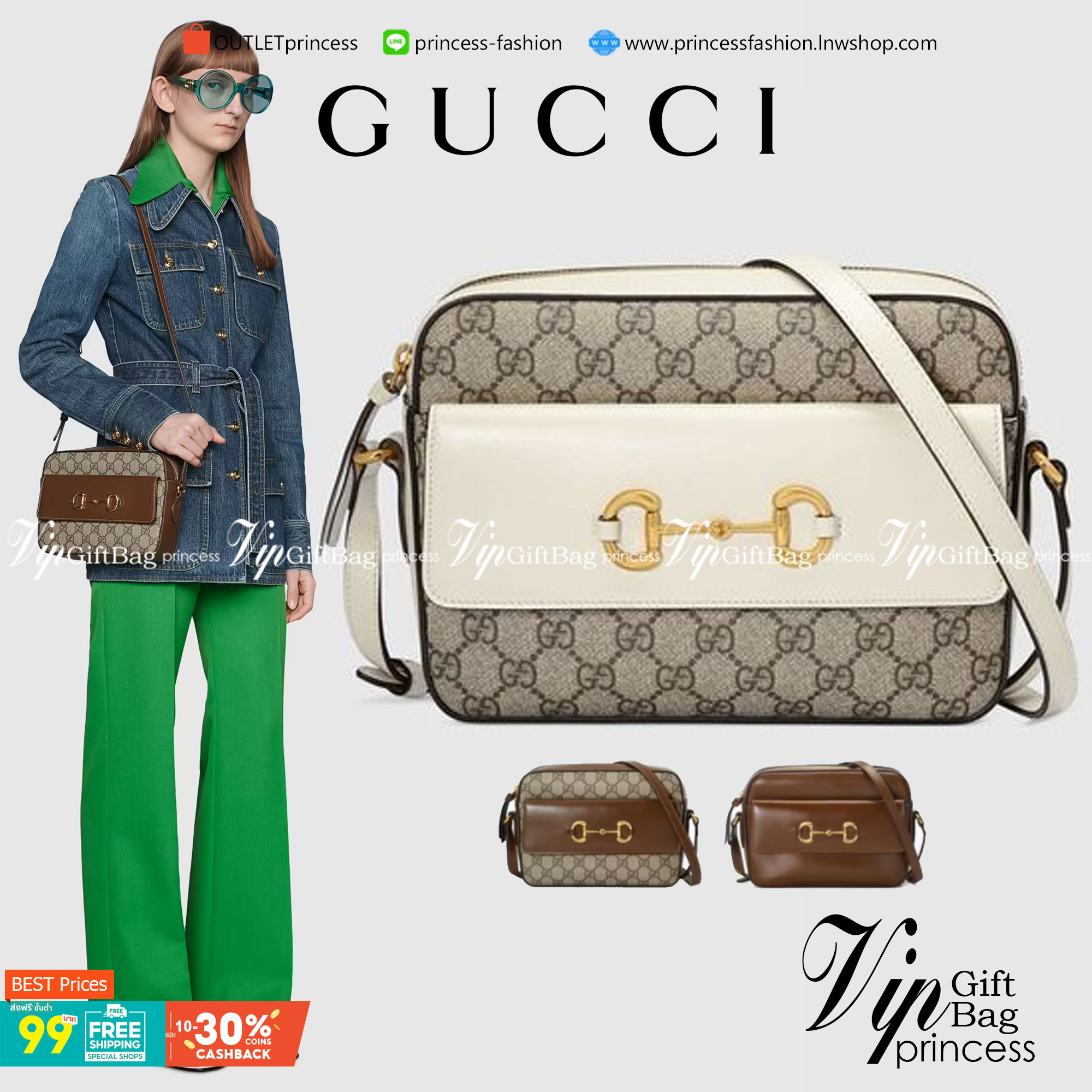 VIP 】หนังแท้ Gucci Horsebit 1955 small shoulder bag พร้อมส่งที่ไทย