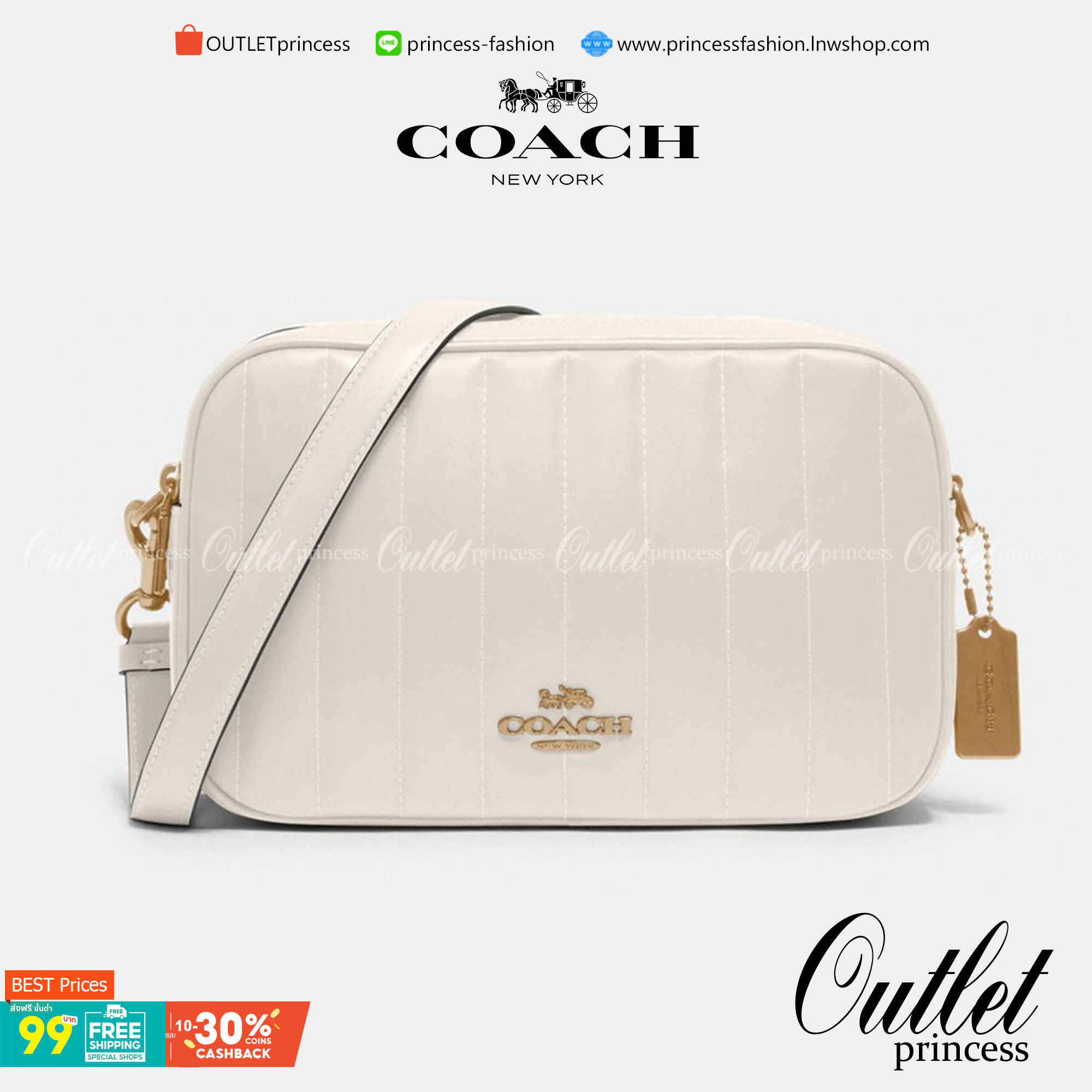 COACH C1569 JES CROSSBODY WITH LINEAR QUILTING ใหม่ล่าสุด!! กระเป๋าสะพายข้าง รุ่น 2 ซิป ใบใหญ่จุใจ ดีไซน์ใหม่ เพิ่มลูกเล่นให้ดูหรูหรายิ่งขึ้น วัสดุหนังสังเคราะห์บุเป็นลายเส้นสวยงาม เปิด-ปิดด้วยซิป 2 ช่องหลัก ใช้งานง่าย ทรงสวยมากๆรุ่นนี้ มาพร้อมสายสะพาย cr