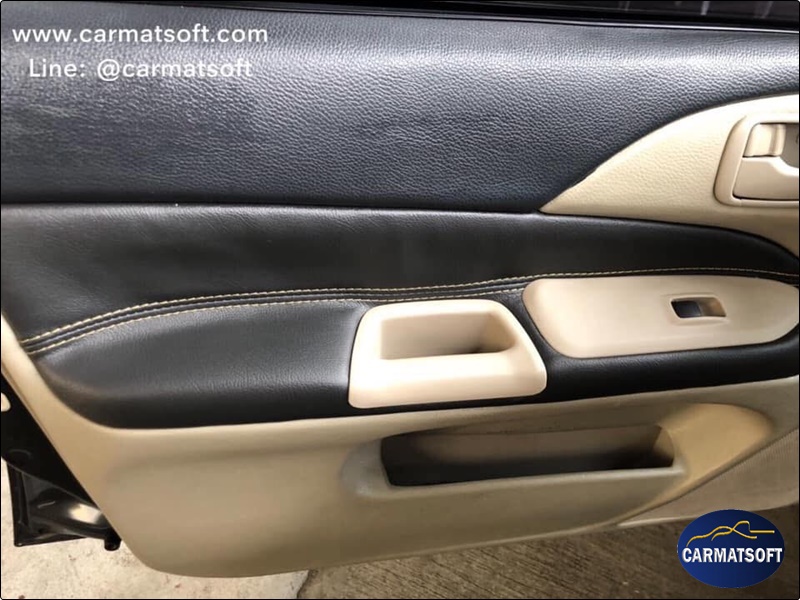 ชุดหุ้มเบาะรถยนต์ LANCER ปี2004-12 หนังPVC เกรดA หนา1มิล สีดำด้ายครีม