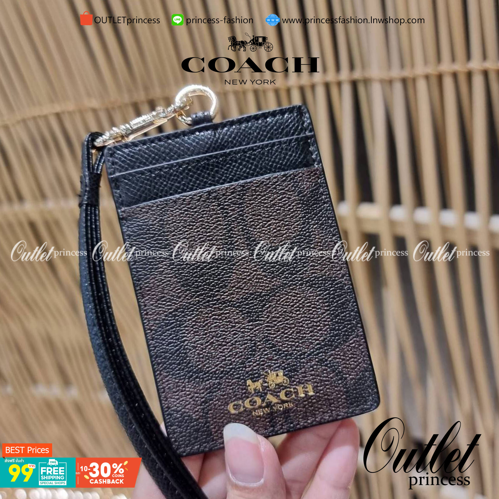 COACH ID LANYARD IN COLORBLOCK SIGNATURE CANVAS ง่ายๆแบบไม่ธรรมดา!! คลาสสิคแต่มีดีเทลโดดเด่น!! กระเป๋าถนอมบัตร พร้อมสายคล้องคอ ดีไซน์ลวดลายสวย ดูดีทุกแบบ ใช้งานง่าย พกพาสะดวก จะใส่บัตรพนักงาน บัตรเครดิต บัตรปชช. ใบขับขี่ และบัตรอื่นๆที่อยากจะใส่!! ตามใจไป