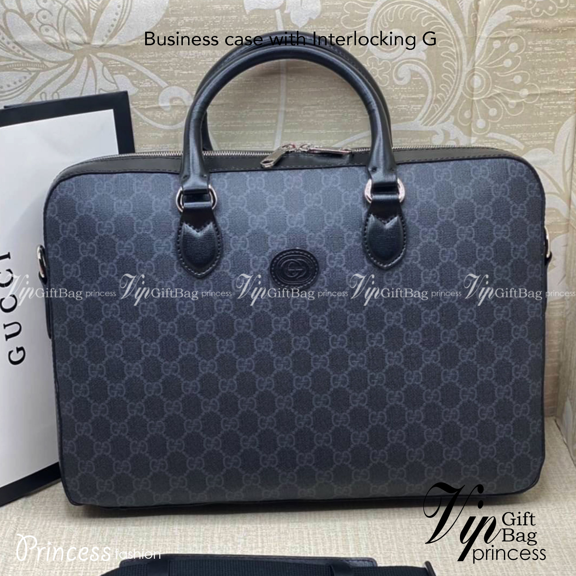 GUCCI Business case with Interlocking G กระเป๋าเอกสาร รุ่นที่ได้รับความนิยมอย่างมาก เนื่องจากมีขนาดใหญ่ จุของได้เยอะ พกพาสะดวก