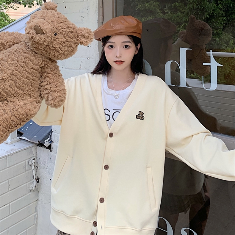 พร้อมส่ง 🥐🐮 Deal swaeter เสื้อกันหนาวแขนยาวสีครีม (IN35955)