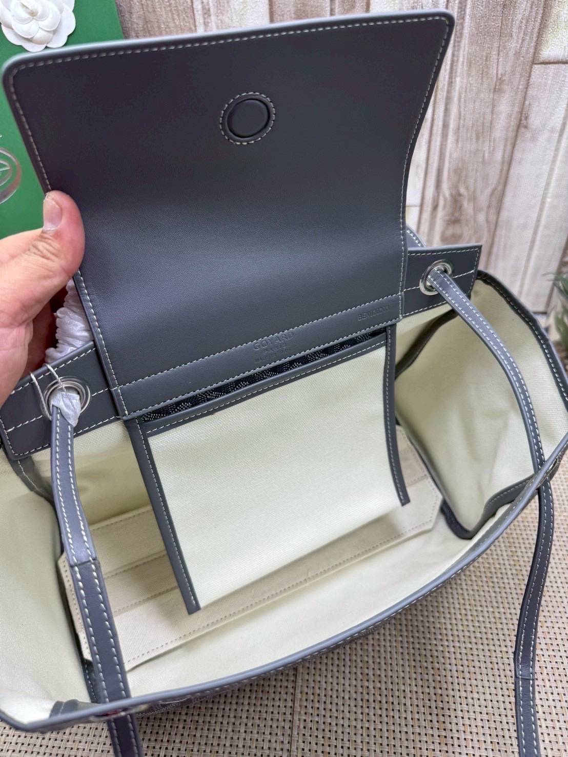 ORI หนังแท้ | GOYARD Rouette Souple Bag 30cm กระเป๋าสะพายแบรนด์หรูสัญชาติฝรั่งเศส สะท้อนถึงความเบา ความยืดหยุ่น คือการแสดงออกถึงแก่นแท้ของโมดูลาร์ของ Maison