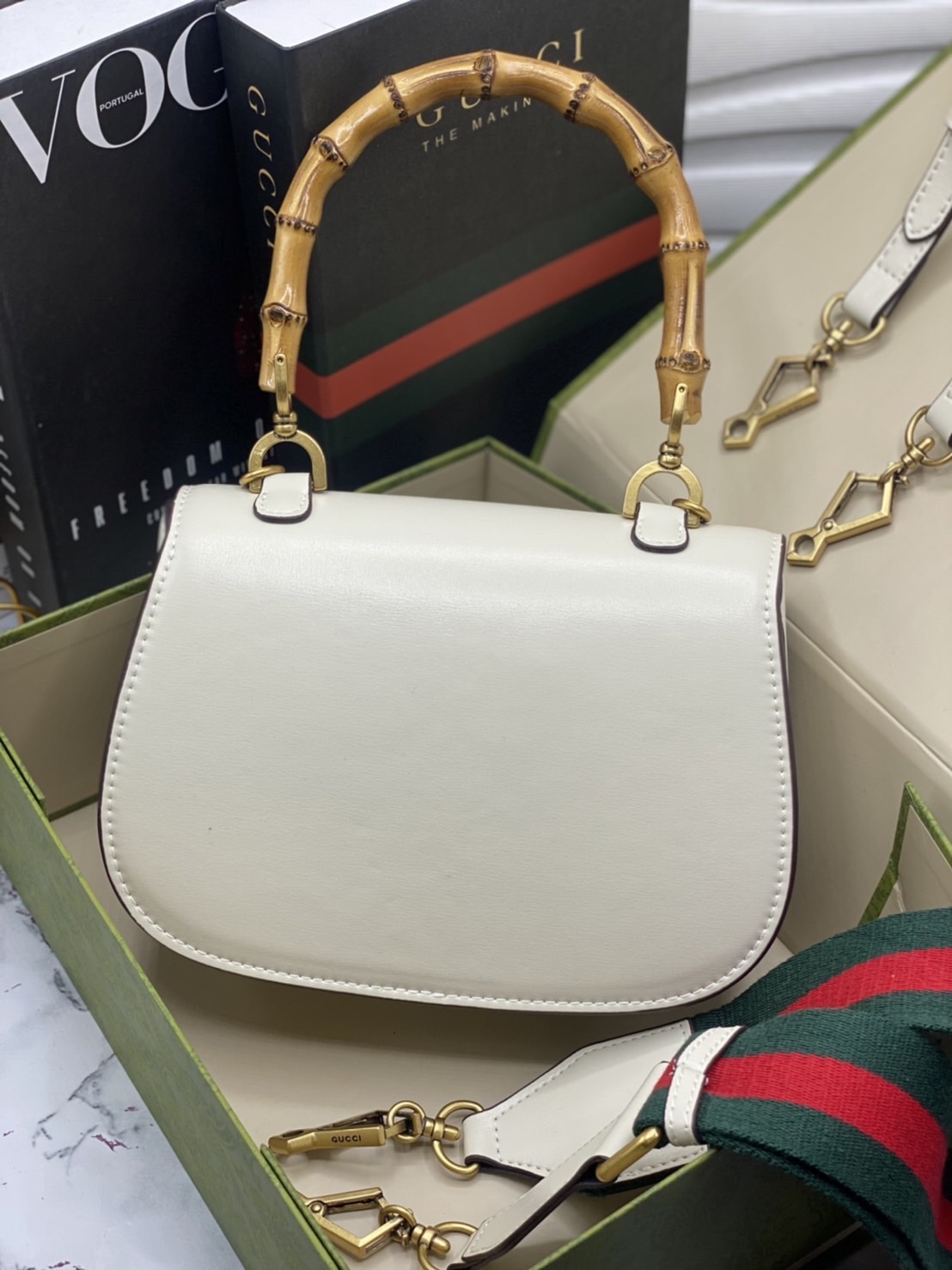 หนังแท้ Gucci Bamboo 1947 small top handle bag พร้อมส่งที่ไทย