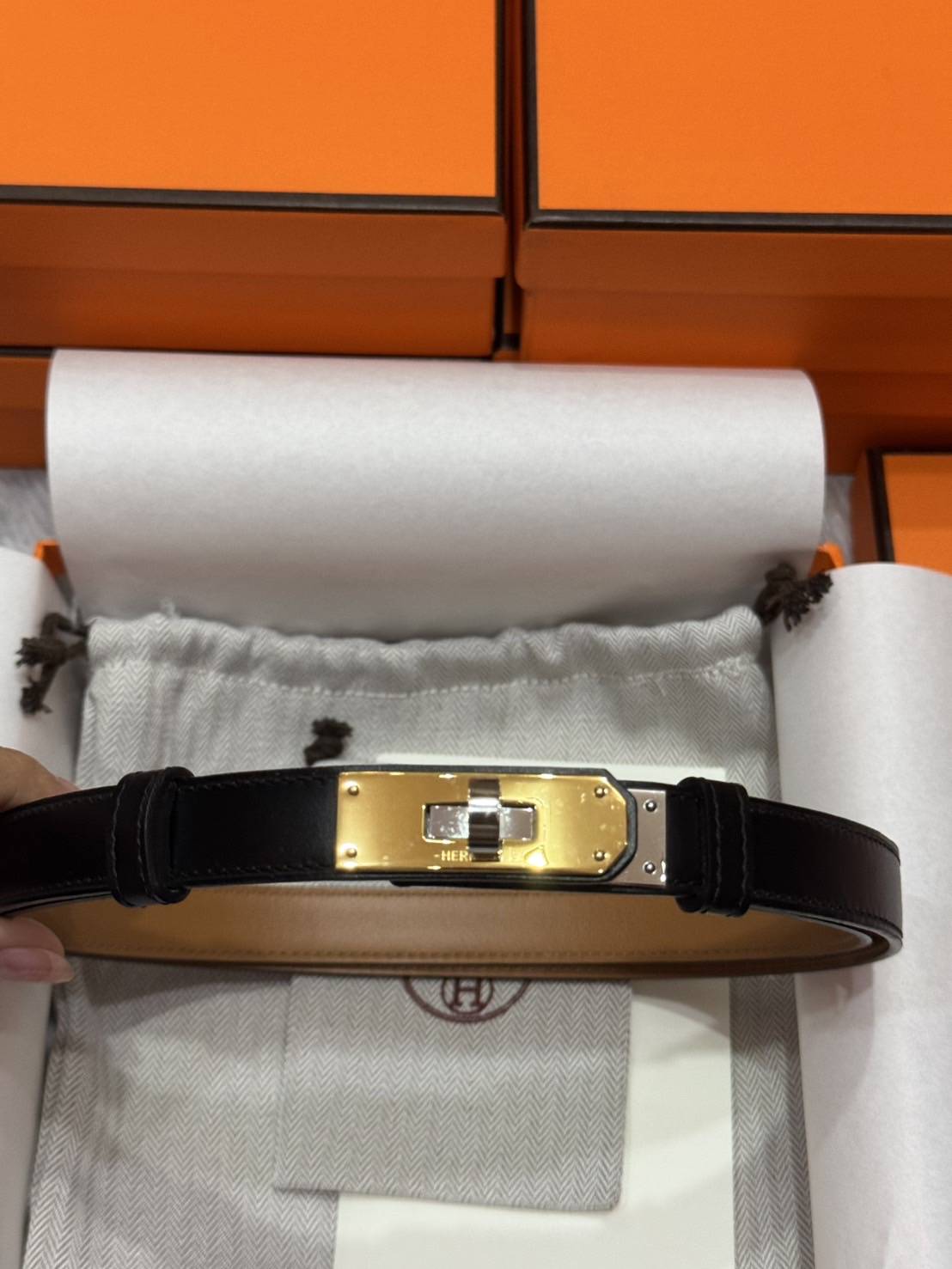 TOP ORI | Hermes Kelly 18 belt leather เข็มขัดแอเมสเกรดเทียบแท้ หนังแท้ full box set