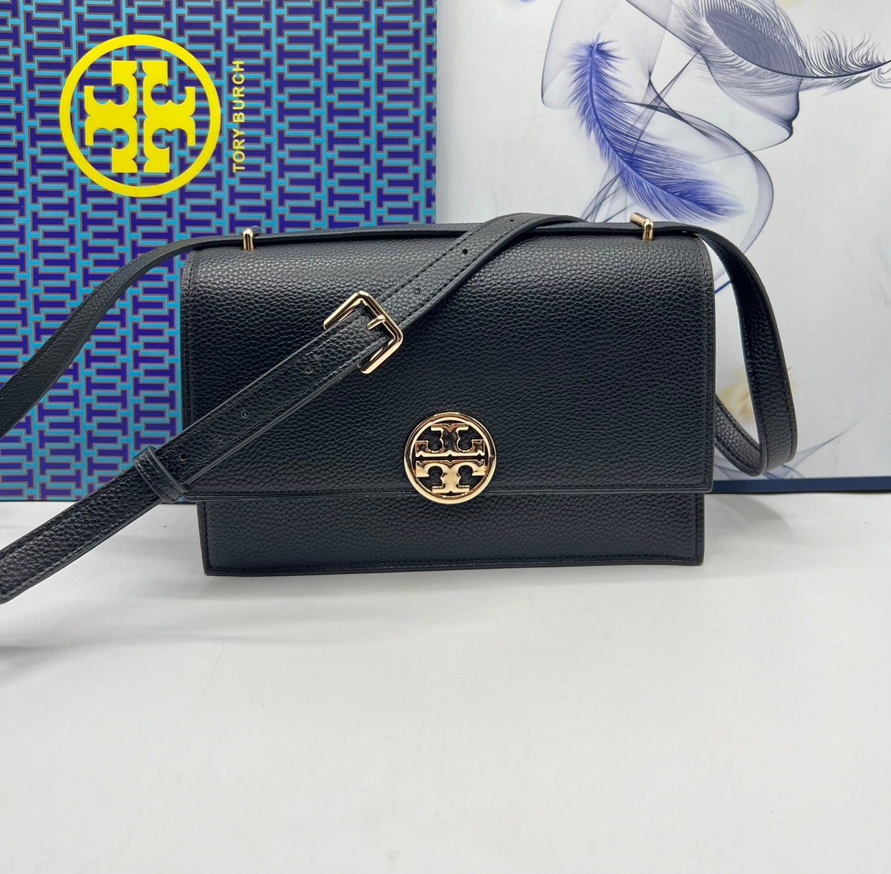 TORY BURCH MILLER LEATHER SHOULDER BAG กระเป๋าสะพายสวยหรู ผู้ดีทุกสี สายถอดได้ ถือเป็นคลัชได้ เกรดออริ สลับแท้ 1:1 ใช้งานต่างประเทศได้