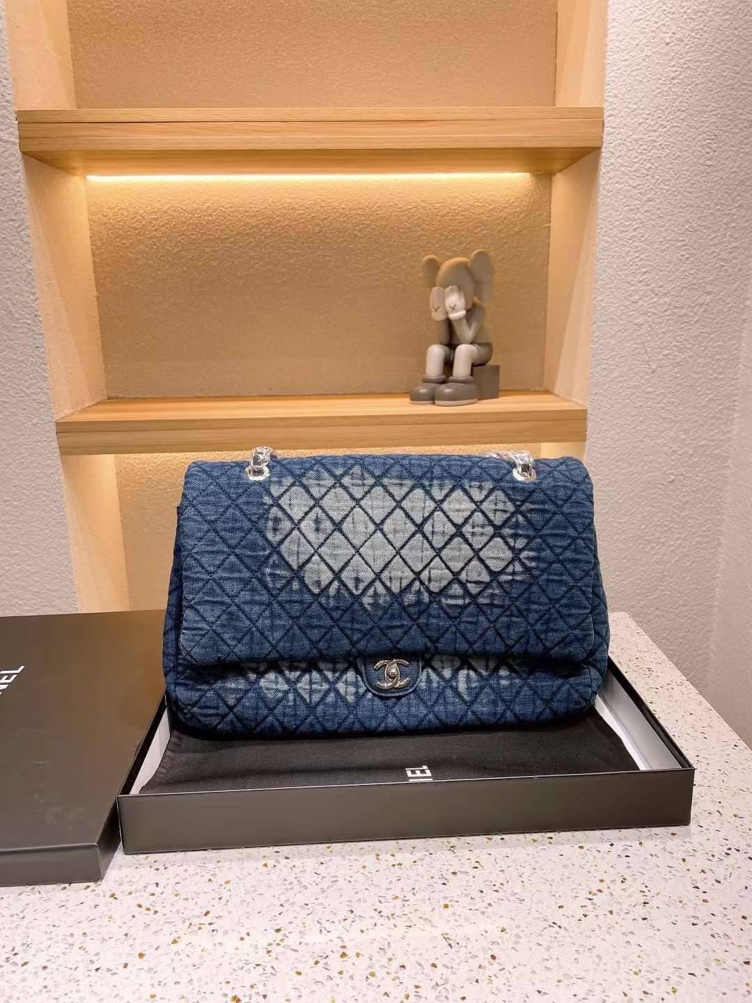 CHANEL Large Denim Flap Bag พร้อมส่ง 2 สี 16"