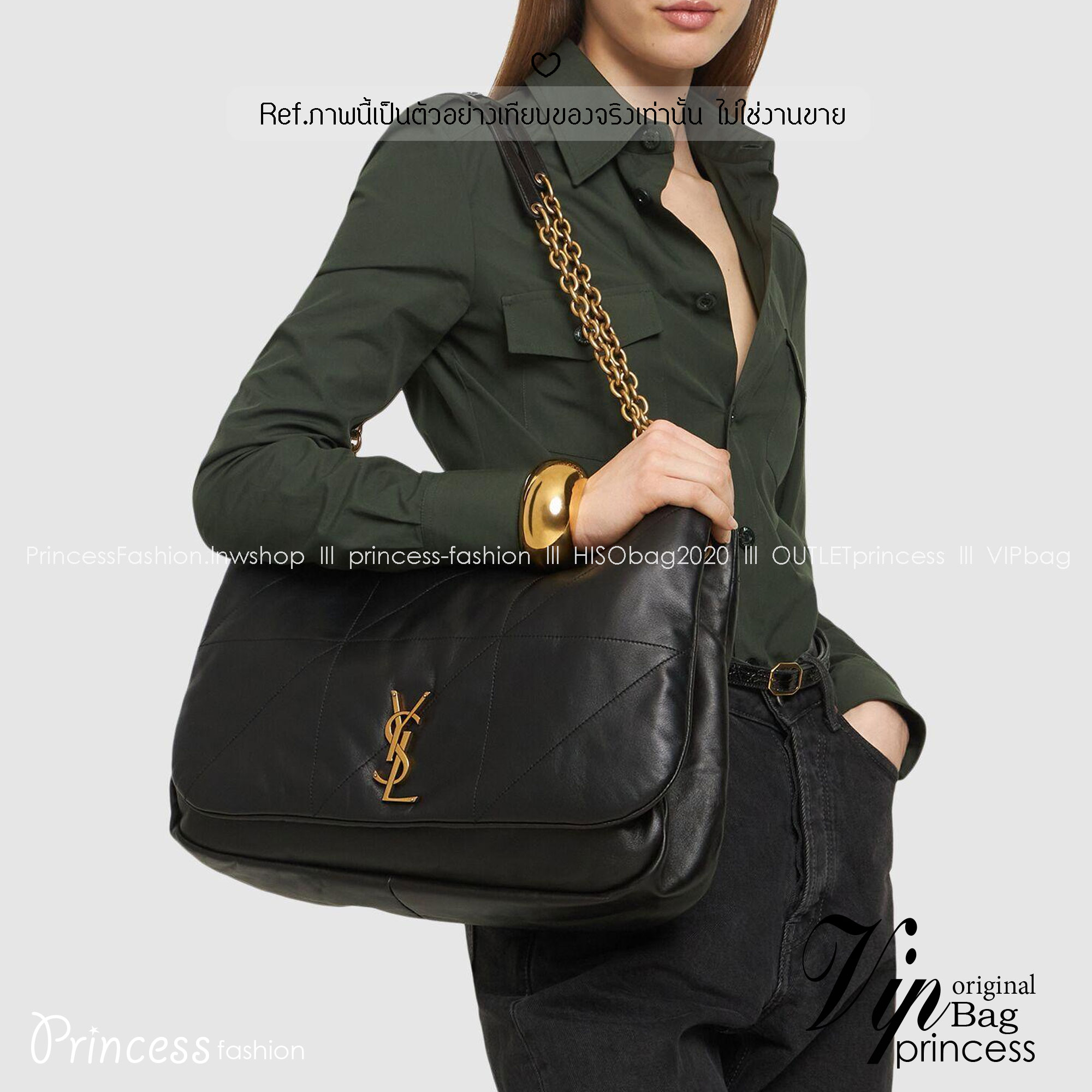ORI หนังแท้ | YSL JAMIE 4.3 medium Bag 35cm กระเป๋าสะพายใบใหญ่ เรียบหรู ดูปัง ดูแพง สีดำคลาสสิคตัดกับอะไหล่สีทองได้อย่างลงตัว ภายในโล่งกว้าง จุของได้แบบเต็มที่