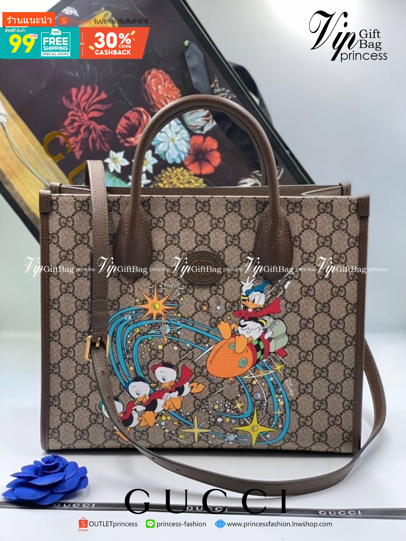 VIP 】Disney x Gucci Donald Duck tote bag พร้อมส่งที่ไทย งานหนังแท้ สวยมาก ราคาดีมากกก ไม่ควรพลาดเลยค่าาา