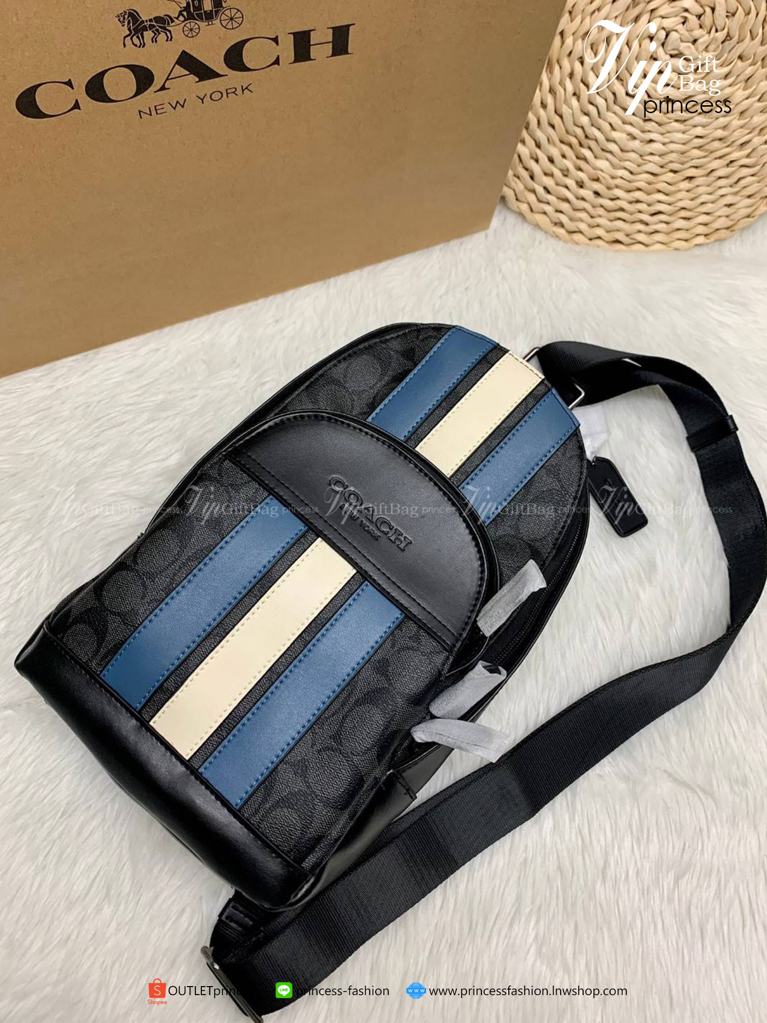 COACH MEN HOUSTON PACK IN SIGNATURE WITH VARSITY STRIPE ((67249))