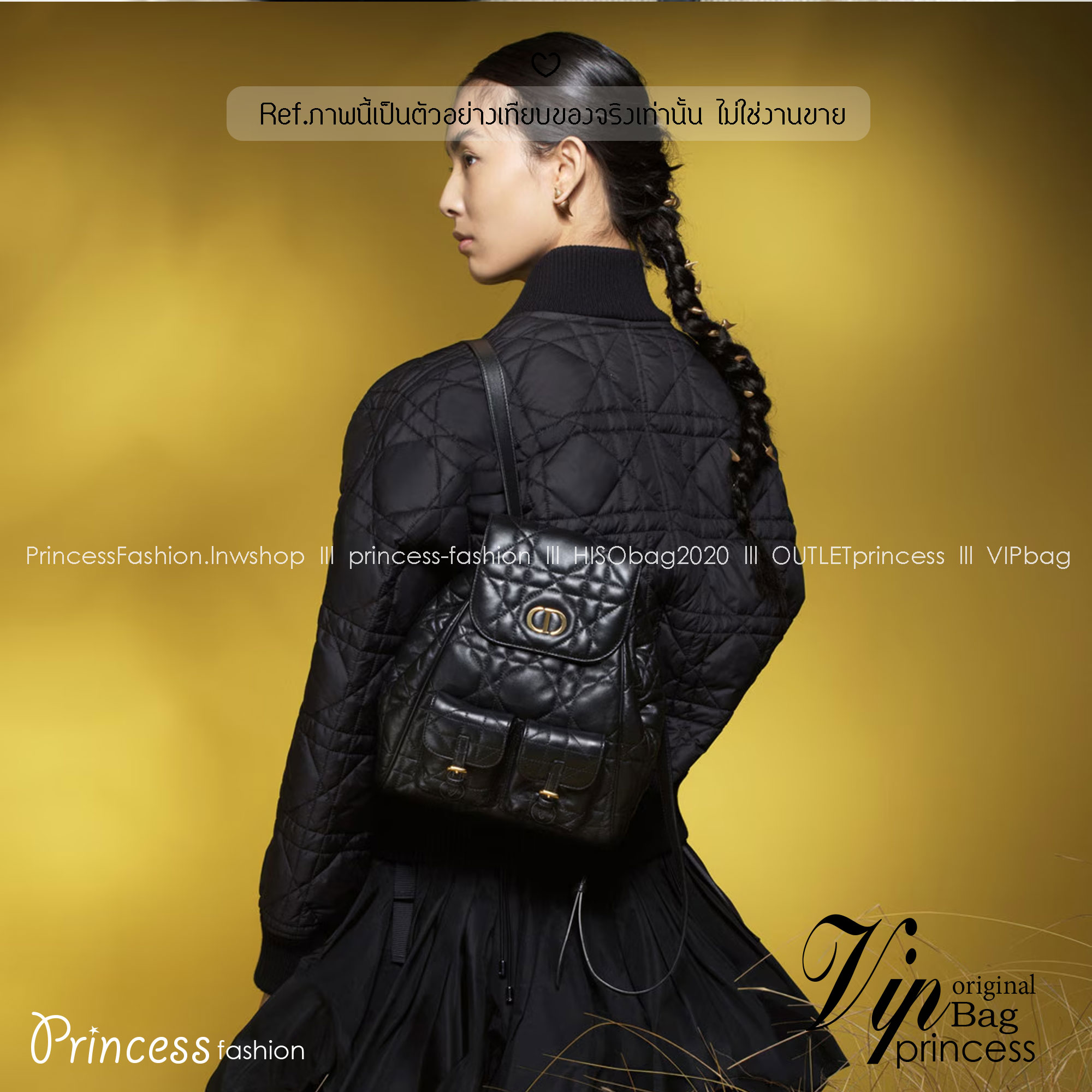 DIOR Medium Caro Backpack กระเป๋าเป้ไซส์กลาง ขนาดกำลังดีน่าใช้ หนังสวยเกินเรื่องมากๆ สัมผัสนิ่ม หรูหรา หูจับในตัวดีไซน์โค้งมนอะไหล่ทองสวยโดดเด่นไม่เหมือนใคร