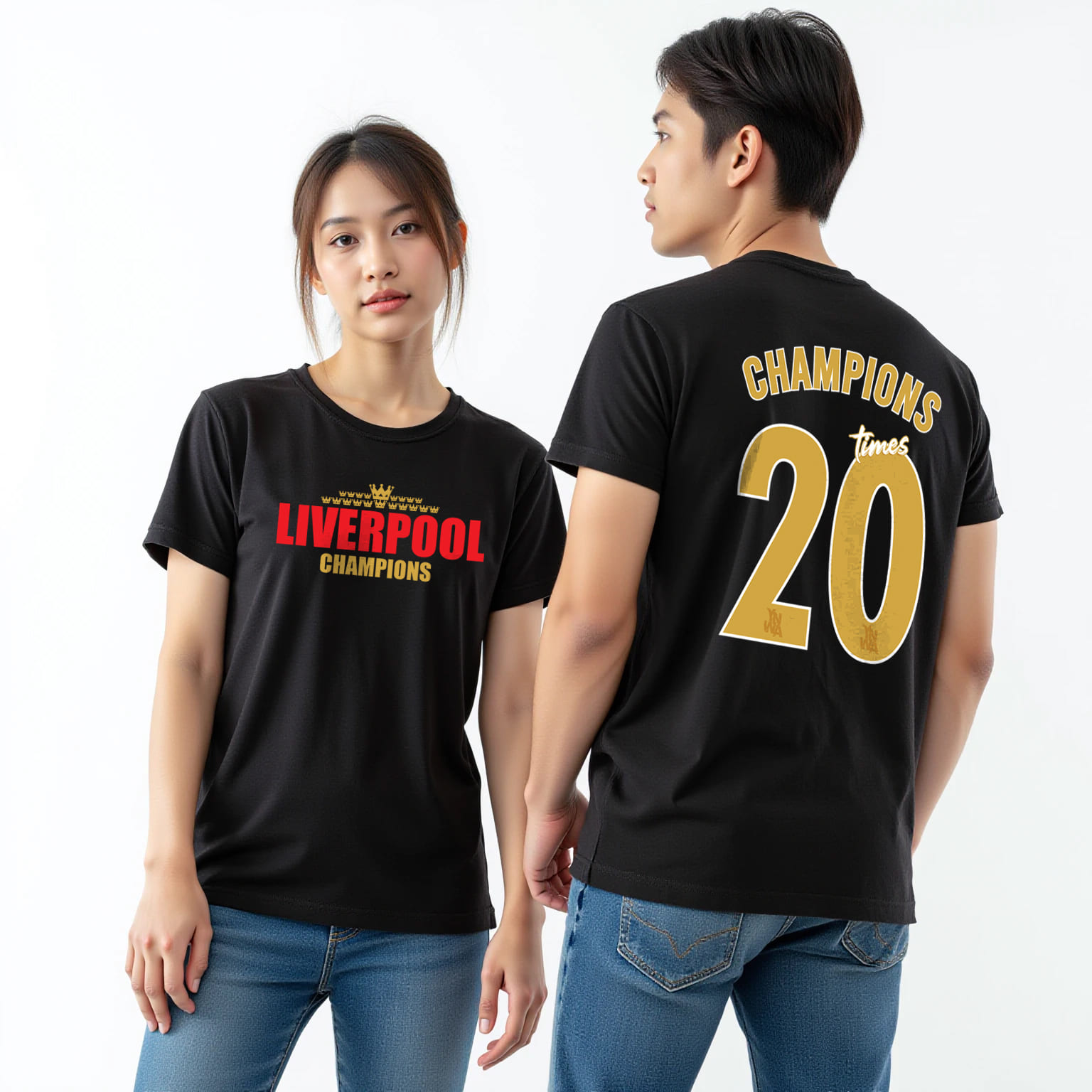 เสื้อยืดลิเวอร์พูล แชมป์ลีก 20 สมัย | CHAMPIONS 20 Times เสื้อแฟนบอล Liverpool ของสะสมปี 2025