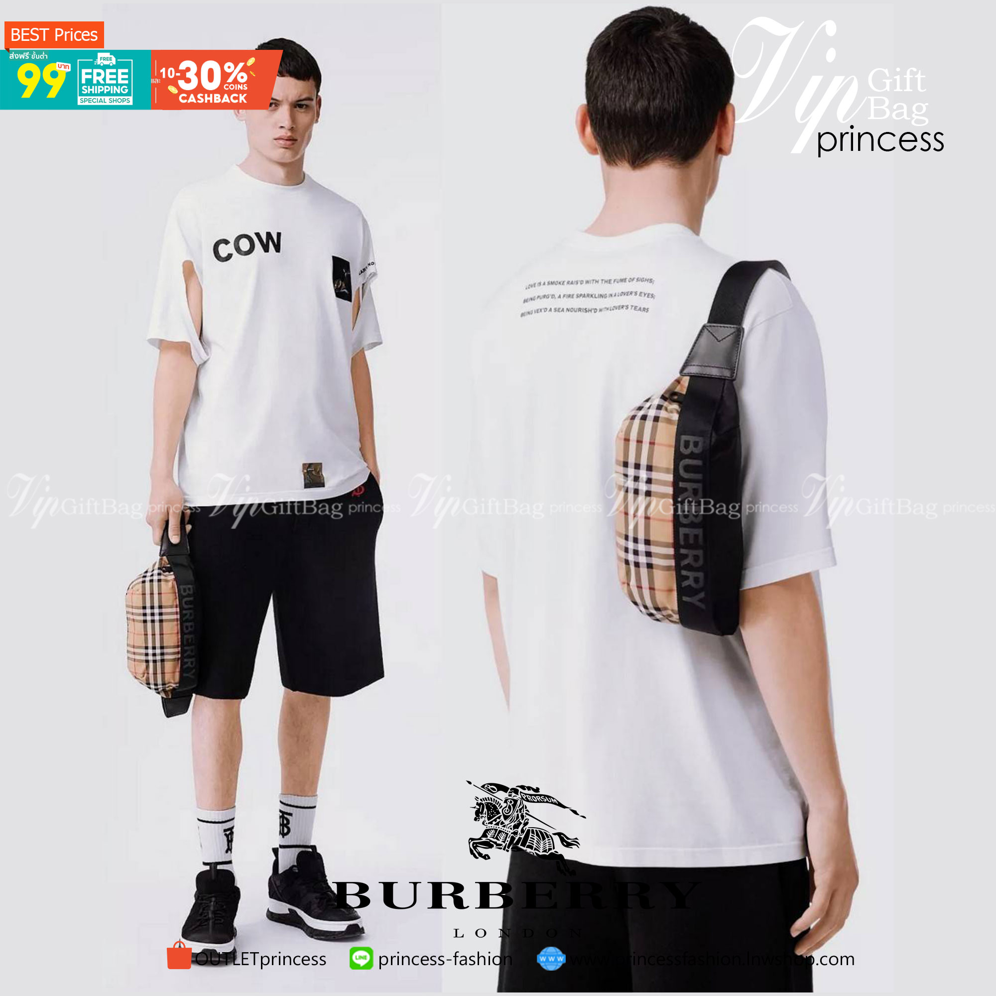 BURBERRY FRAGRANCES BELT BAG VIP GIFT WITH PURCHASE (GWP) พรีเมี่ยมกิ๊ฟ Limited จากน้ำหอม BURBERRY วัสดุ100%POLYAMIDE (Nylon & Canvas) น้ำหนักเบามีโลโก้แบรนด์คาดด้านหน้าพร้อมช่องซิปใส่ของหน้าหลังเปิดปิดด้ืวยซิปหัวซิปแบรนด์สไตล์สปอร์ต ภายในมีโลโก้ใช้ใส่มือ