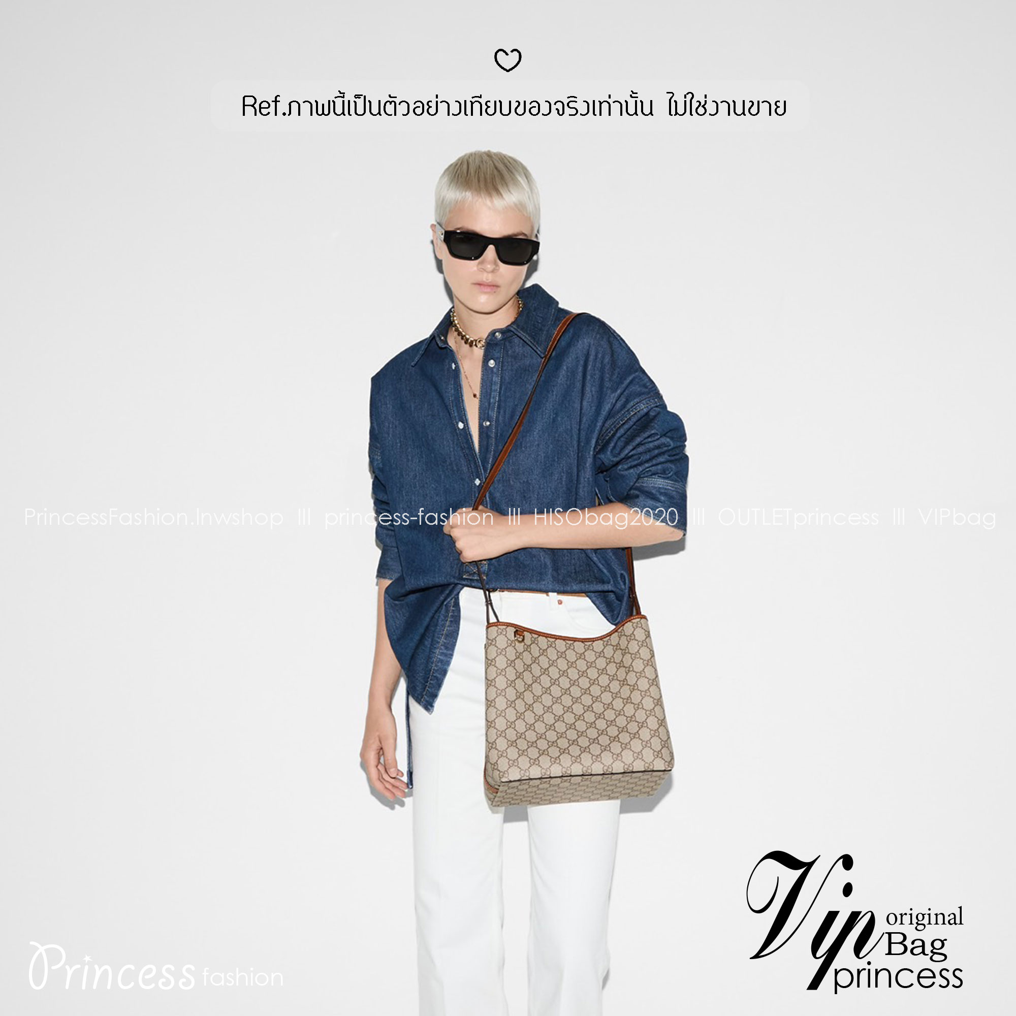 10" ORI หนังแท้ | Gucci GG Emblem Medum bucket bag กระเป๋าสะพายทรงบัคเก็ตใบใหญ่ คอลใหม่ตีความประวัติศาสตร์แห่งความสง่างามและงานฝีมือของแบรนด์ขึ้นใหม่