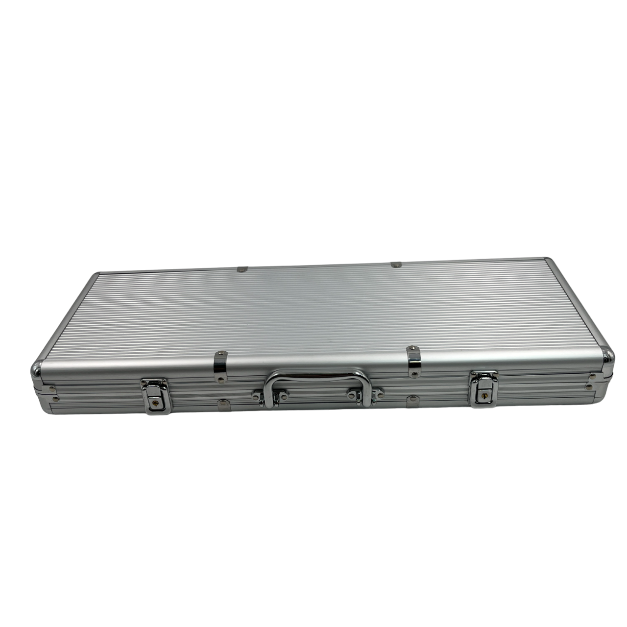 กระเป๋าใส่ชิพโป๊กเกอร์สีเงินขนาดบรรจุ 500 ชิป