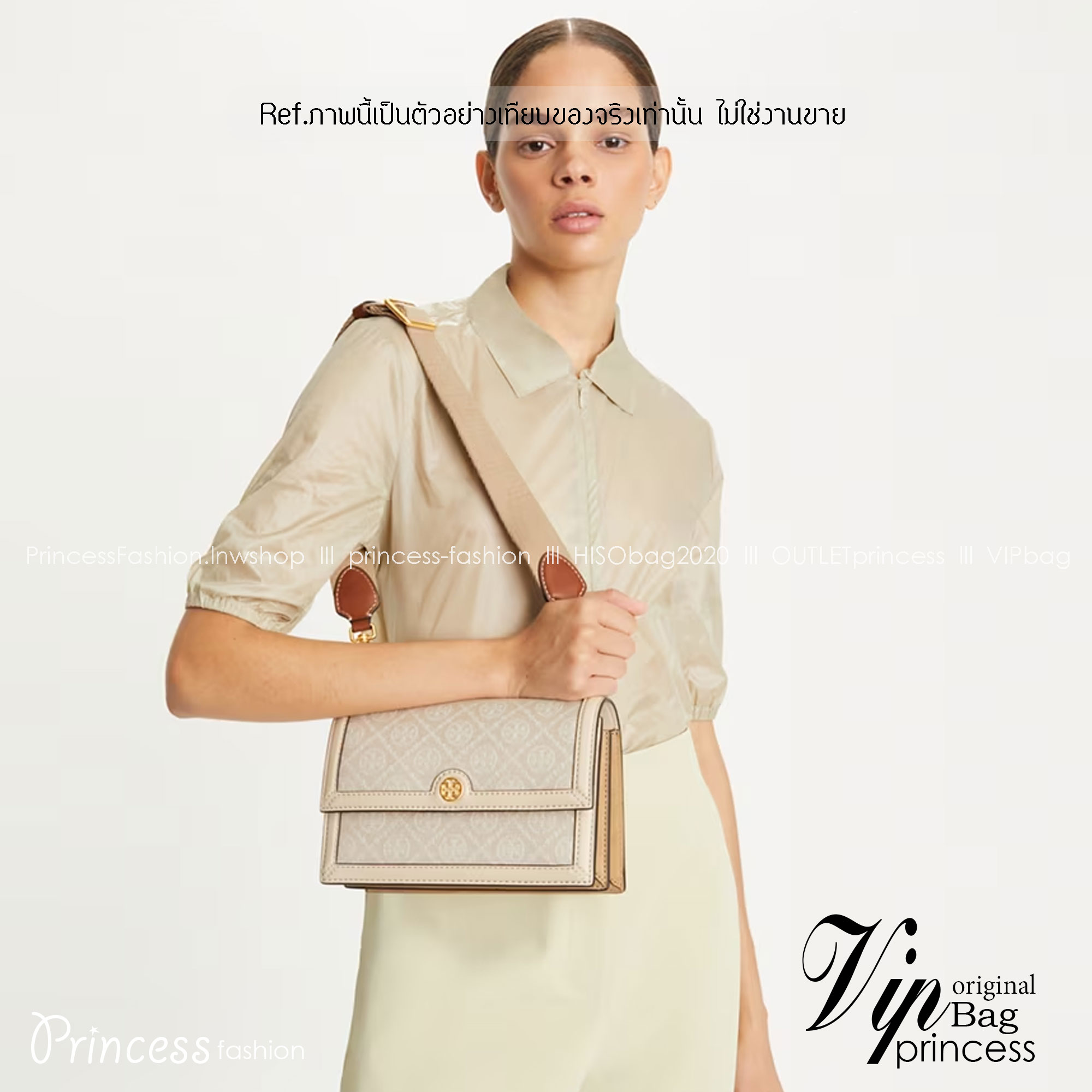 Tory Burch Small T Monogram Shoulder Bag กระเป๋าสะพายรูปทรงยอดนิยม เกรดท็อปออริ เกรดดีสุด สลับแท้ 1:1 ใช้ต่างประเทศได้