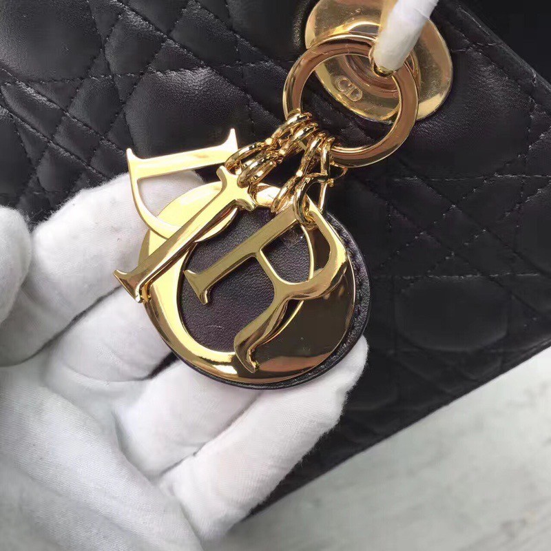 หนังแท้ LARGE LADY DIOR BAG Black Cannage Lambskin / Dior Lady Large พร้อมส่งที่ไทย งานหนังแท้ทั้งใบเกรดออริจินอล ภาพสินค้าถ่ายจากงานขายจริง ใช้งานต่างประเทศได้