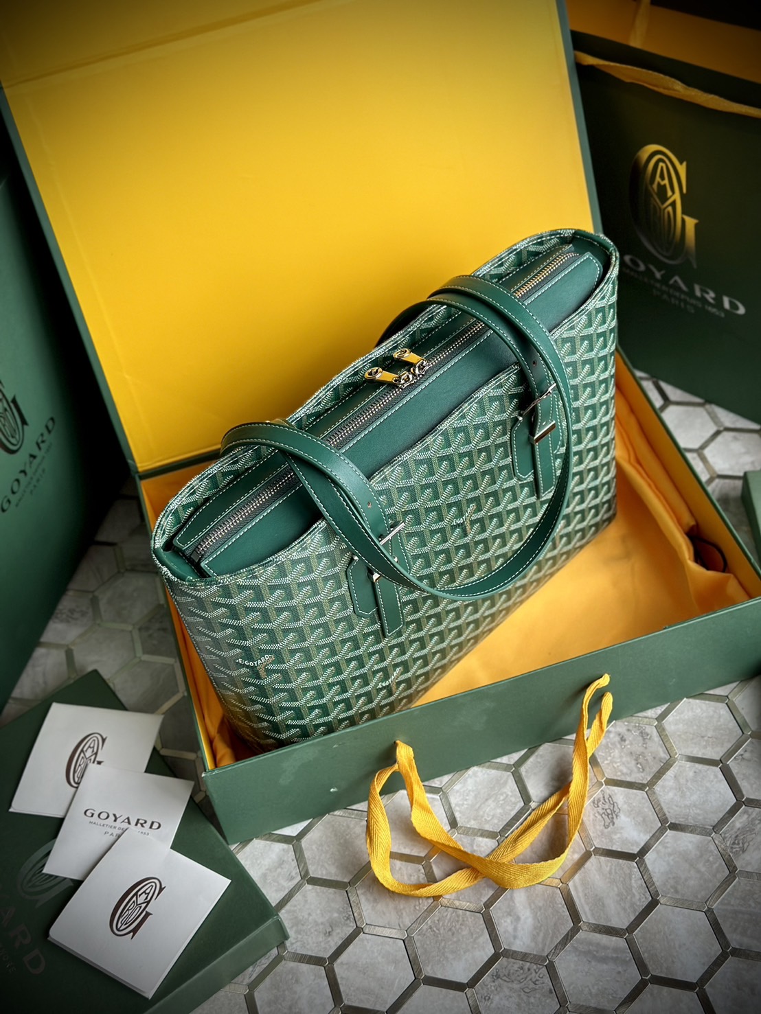 GOYARD Goyardine Sac Marie Galante MM / GOYARD Tote Bag กระเป๋าทรงโท้ทจุของได้เยอะ งานสวยเนี๊ยบ เกรดออริ สลับแท้ 1:1 ใช้ต่างประเทศได้