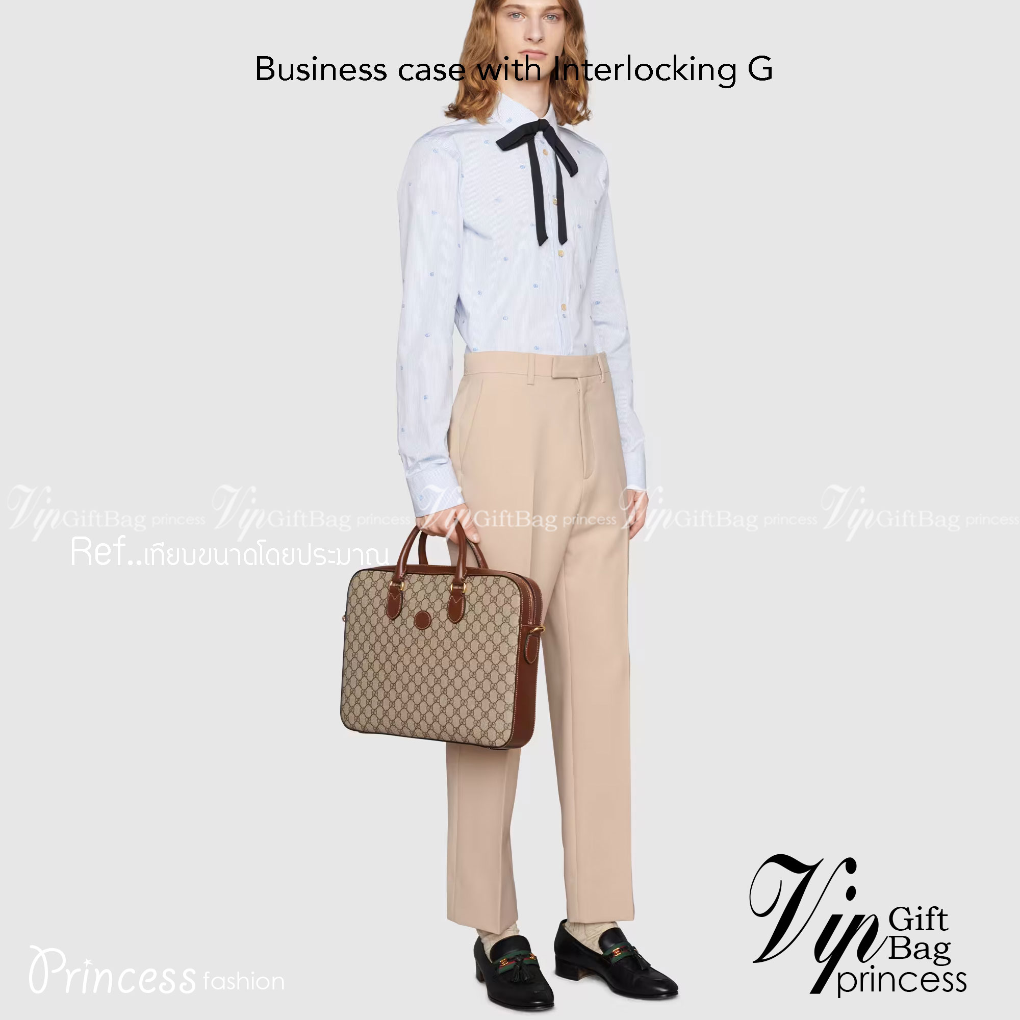 GUCCI Business case with Interlocking G กระเป๋าเอกสาร รุ่นที่ได้รับความนิยมอย่างมาก เนื่องจากมีขนาดใหญ่ จุของได้เยอะ พกพาสะดวก