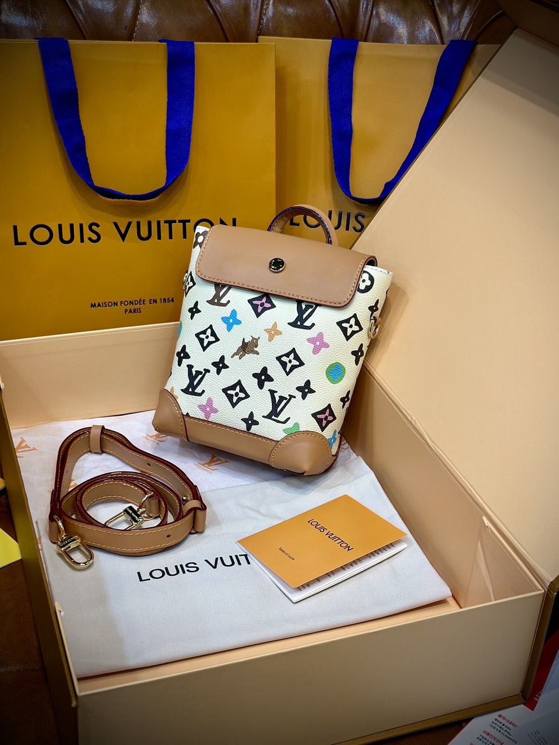 LV Nano Steamer Bag Monogram Craggy กระเป๋าสะพายดีไซส์วินเทจลายใหม่ สวยงามหรูหรา โดดเด่นสะดุดตาเป็นเอกลักษณ์ เกรดออริ