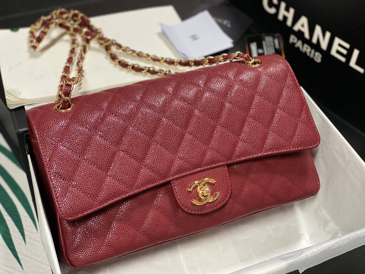 CHANEL LARGE CLASSIC JUMBO HANDBAG 30cm พร้อมส่งที่ไทย Lambskin & Grained Calfskin