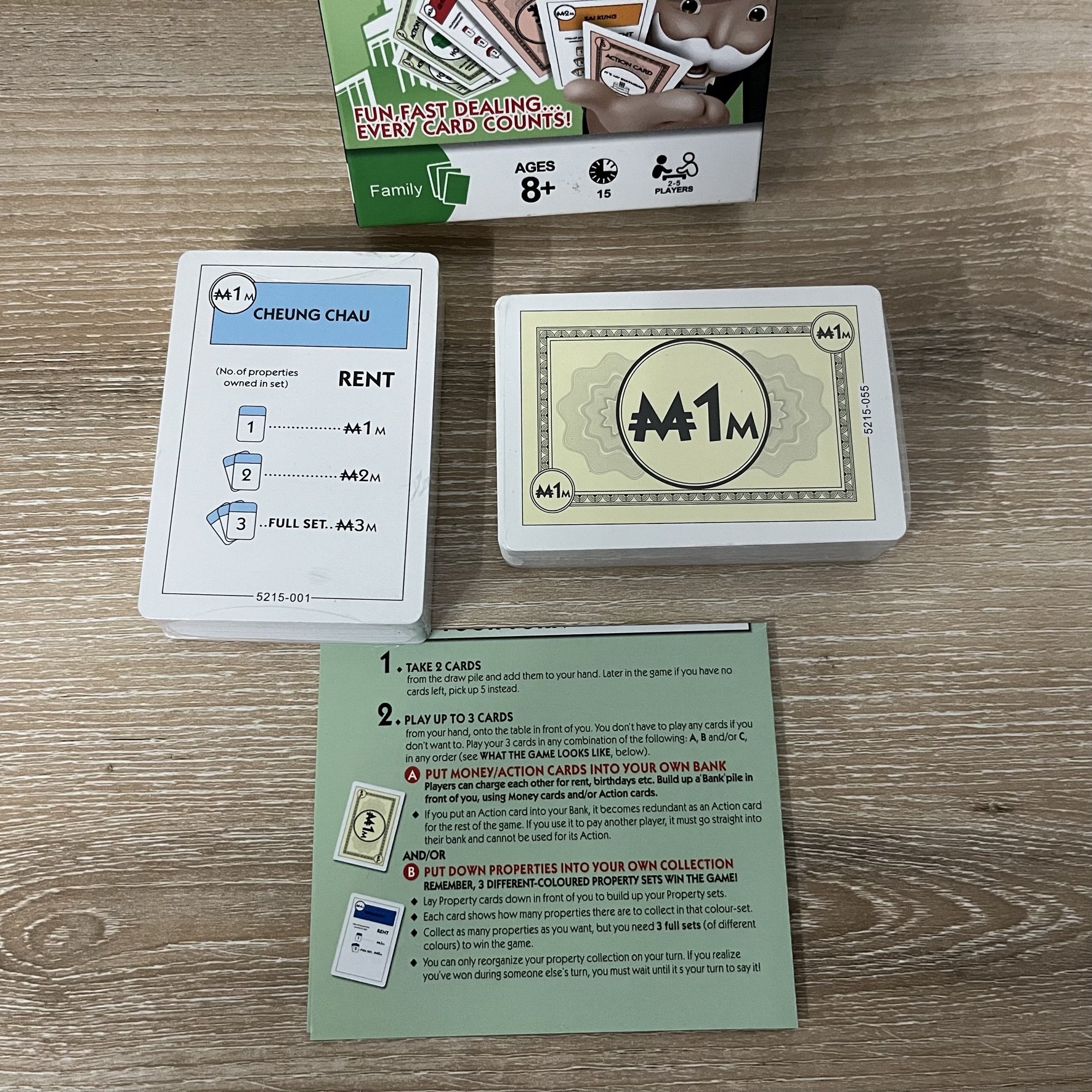 การ์ดเกมโมโนโพลี่ดีล Monopoly Deal แบบภาษาอังกฤษ