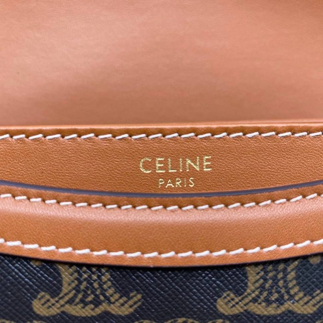 CELINE Teen BESACE TRIOMPHE in Triomphe Canvas and Calfskin Tan เกรดออริจินอล รุ่นใหม่ล่าสุด พร้อมส่งที่ไทย ภาพสินค้าถ่ายจากงานขายจริง ใช้งานต่างประเทศได้