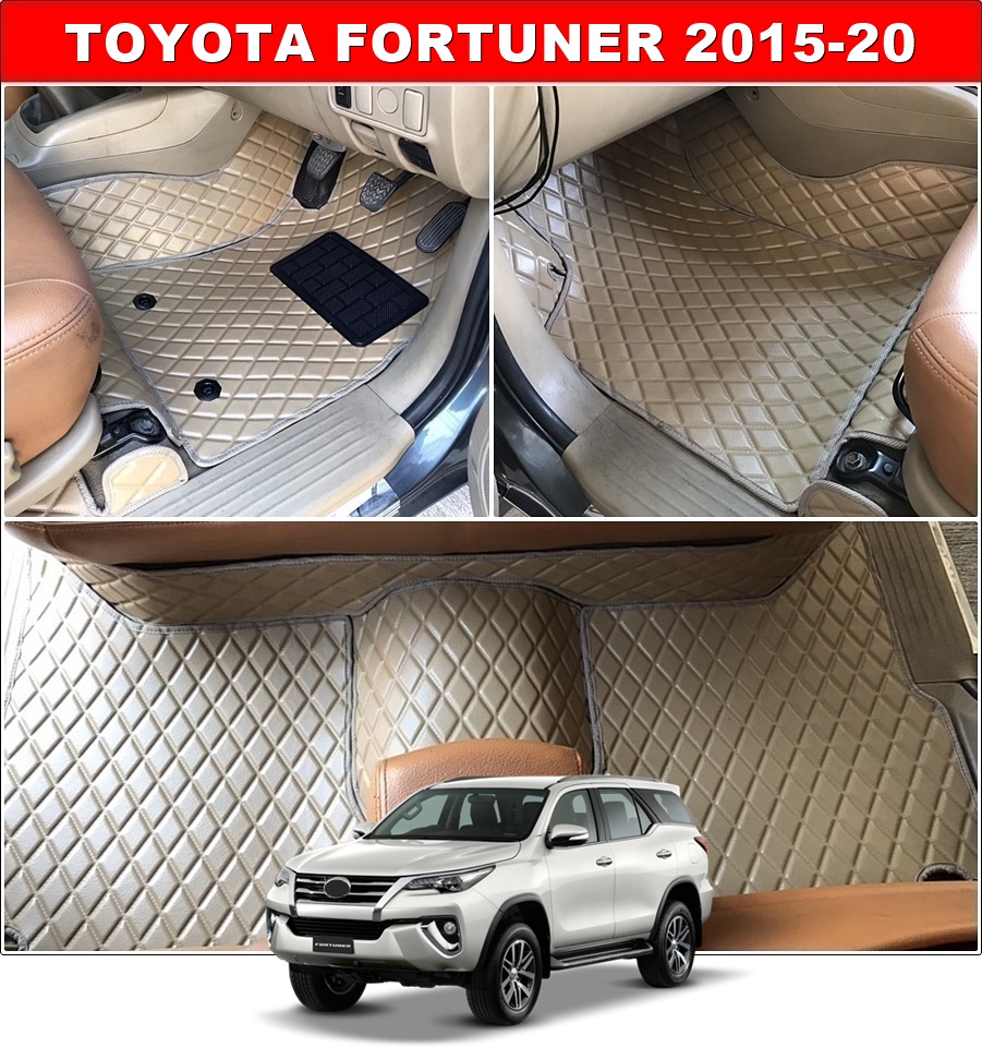 พรมปูพื้นรถยนต์TOYOTA FORTUNER 2015-20 ลายDIAMOND เต็มคัน