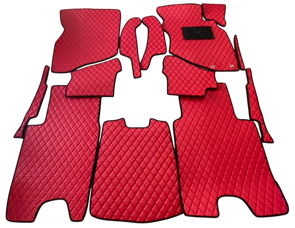 ยางปูพื้นรถยนต์ HONDA JAZZ GD ปี2003-2007 ลายไดมอนด์สีแดงขอบดำ เต็มคัน (พร้อมส่ง)
